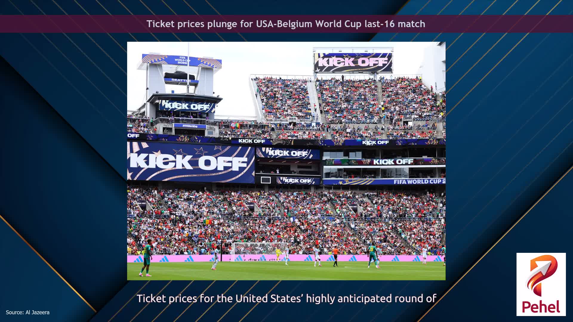 Ticket prices plunge for USA-Belgium World Cup last-16 match
