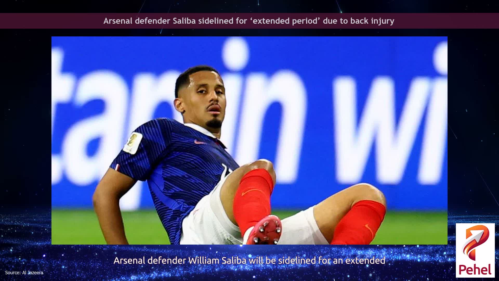 Arsenal defender Saliba sidelined for ‘extended period’ due to back injury