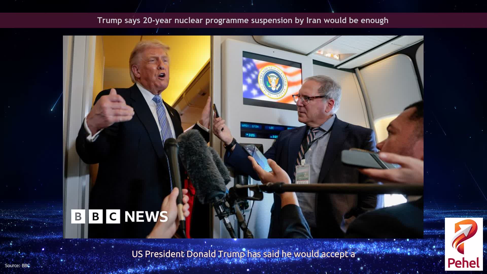 Trump says 20-year nuclear programme suspension by Iran would be enough