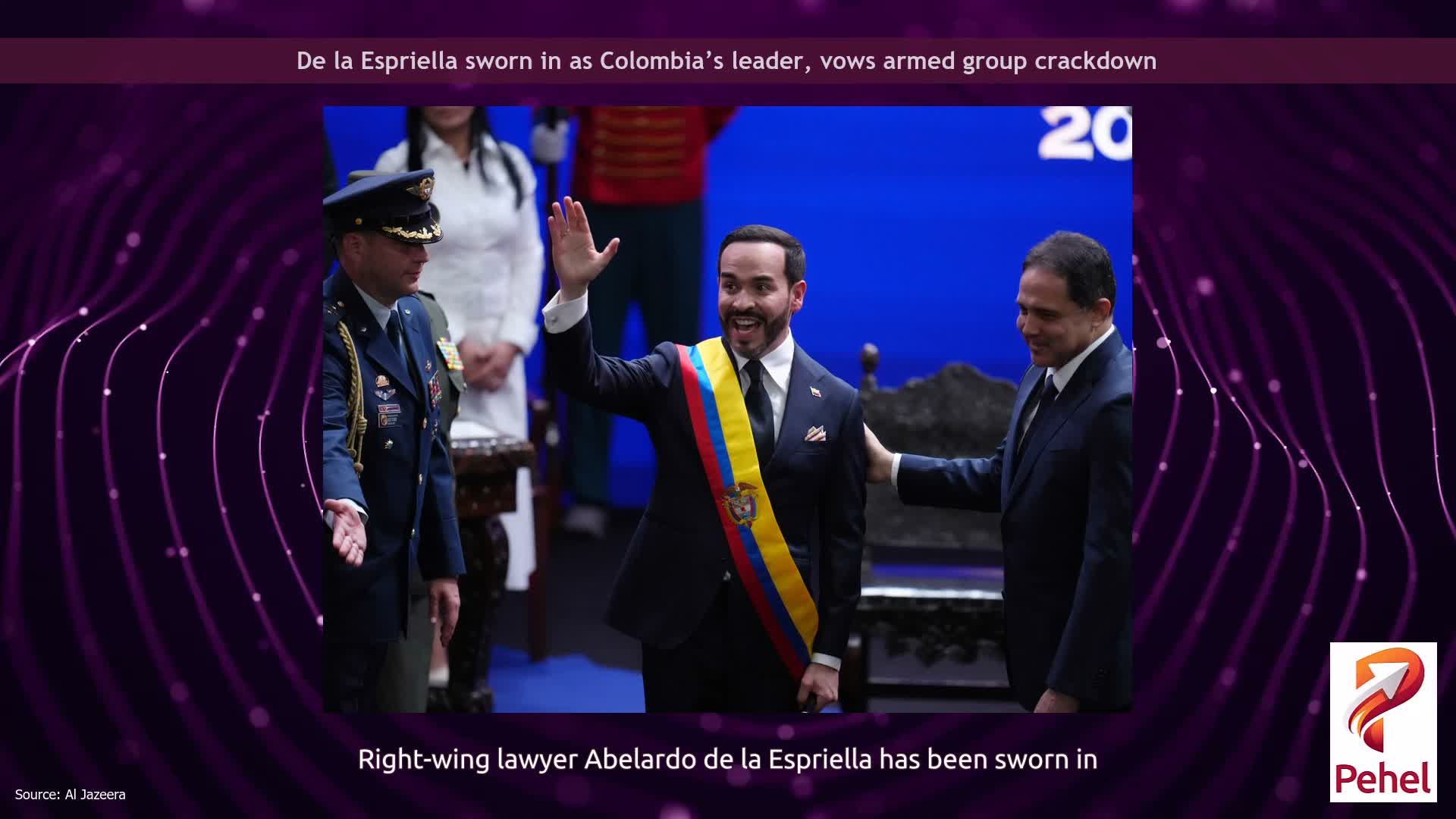 De la Espriella sworn in as Colombia’s leader, vows armed group crackdown