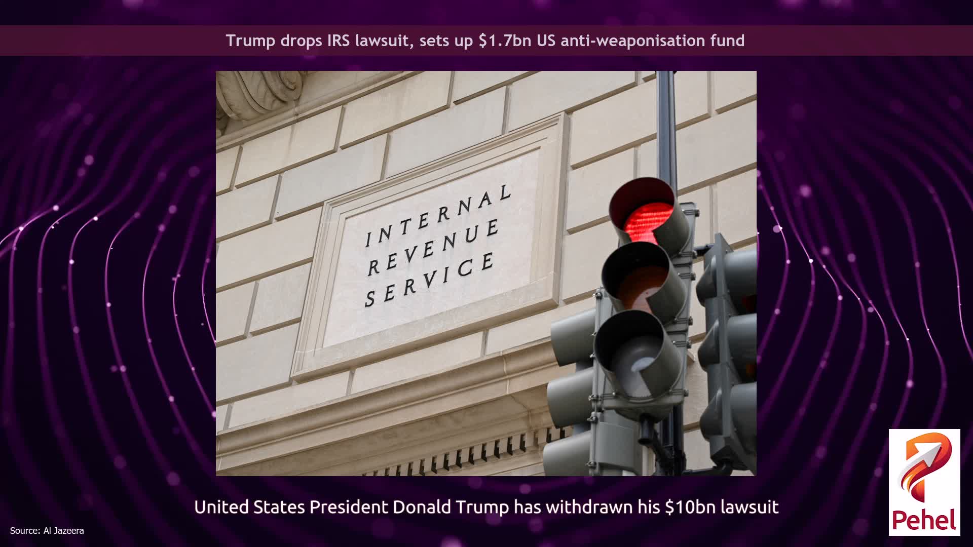 Trump drops IRS lawsuit, sets up $1.7bn US anti-weaponisation fund
