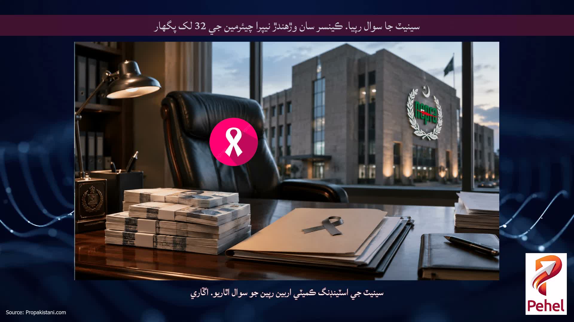 سينيٽ جا سوال رپيا. ڪينسر سان وڙهندڙ نيپرا چيئرمين جي 32 لک پگھار