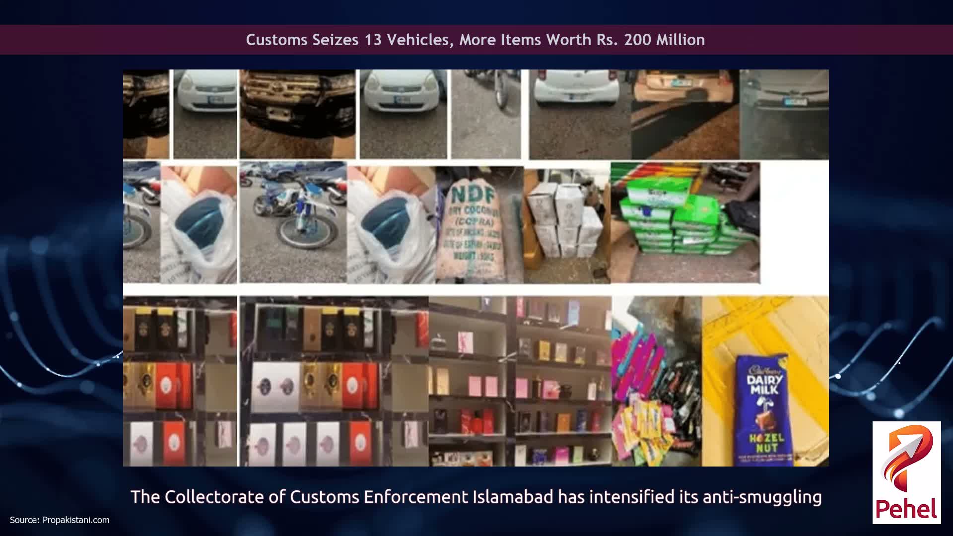 Customs Seizes 13 Vehicles, More Items Worth Rs. 200 Million
