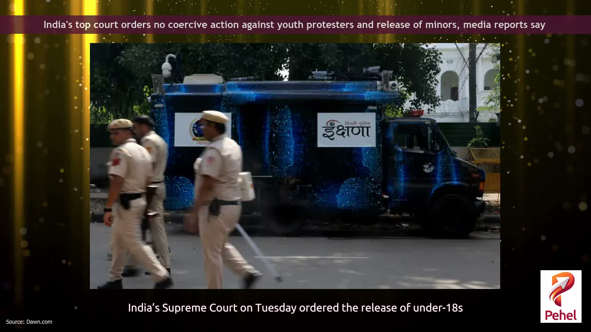 India's top court orders no coercive action against youth protesters and release of minors, media reports say
