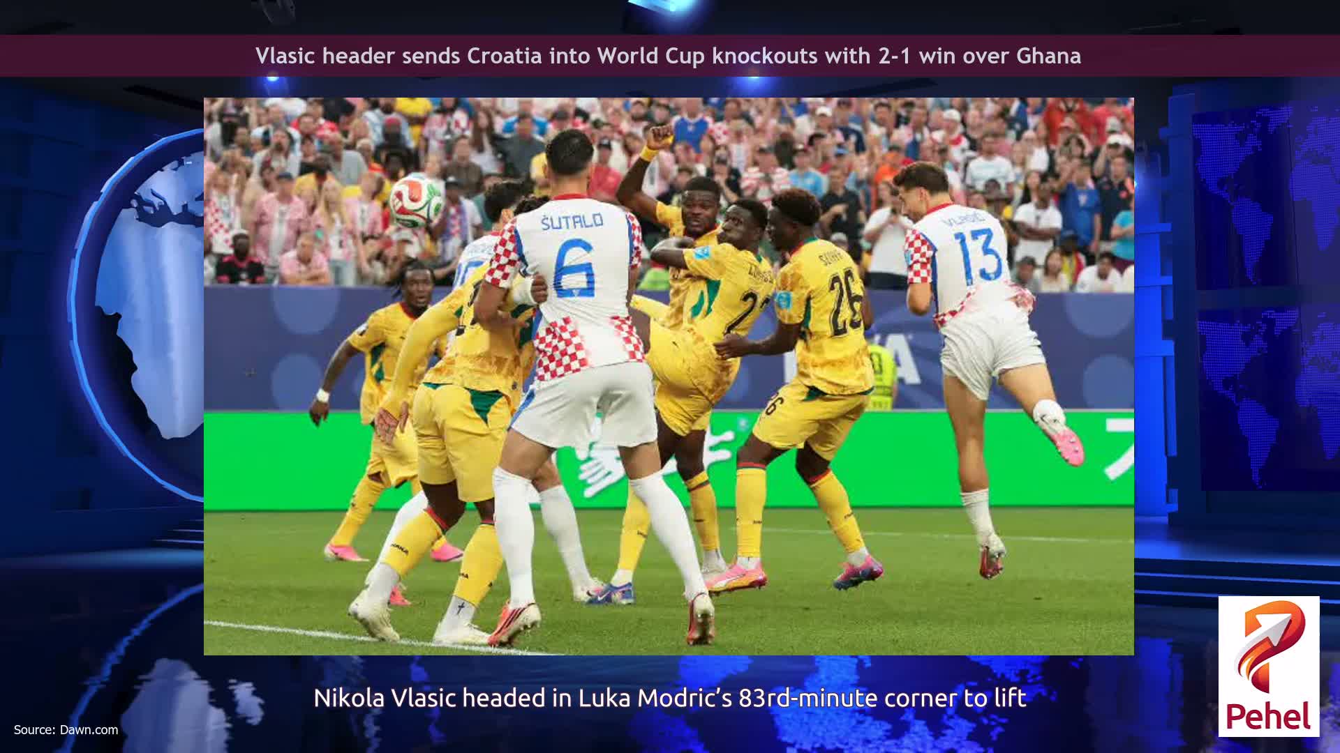 Vlasic header sends Croatia into World Cup knockouts with 2-1 win over Ghana