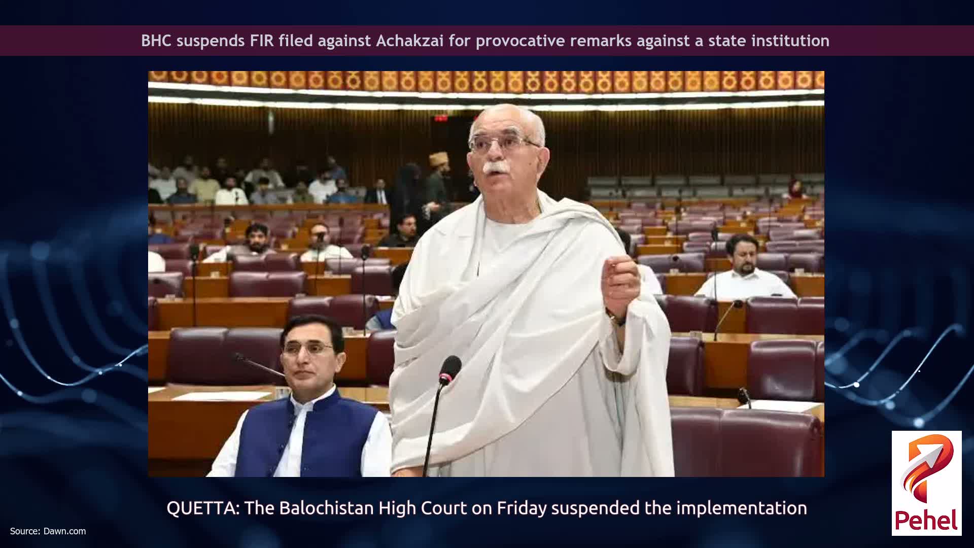 BHC suspends FIR filed against Achakzai for provocative remarks against a state institution