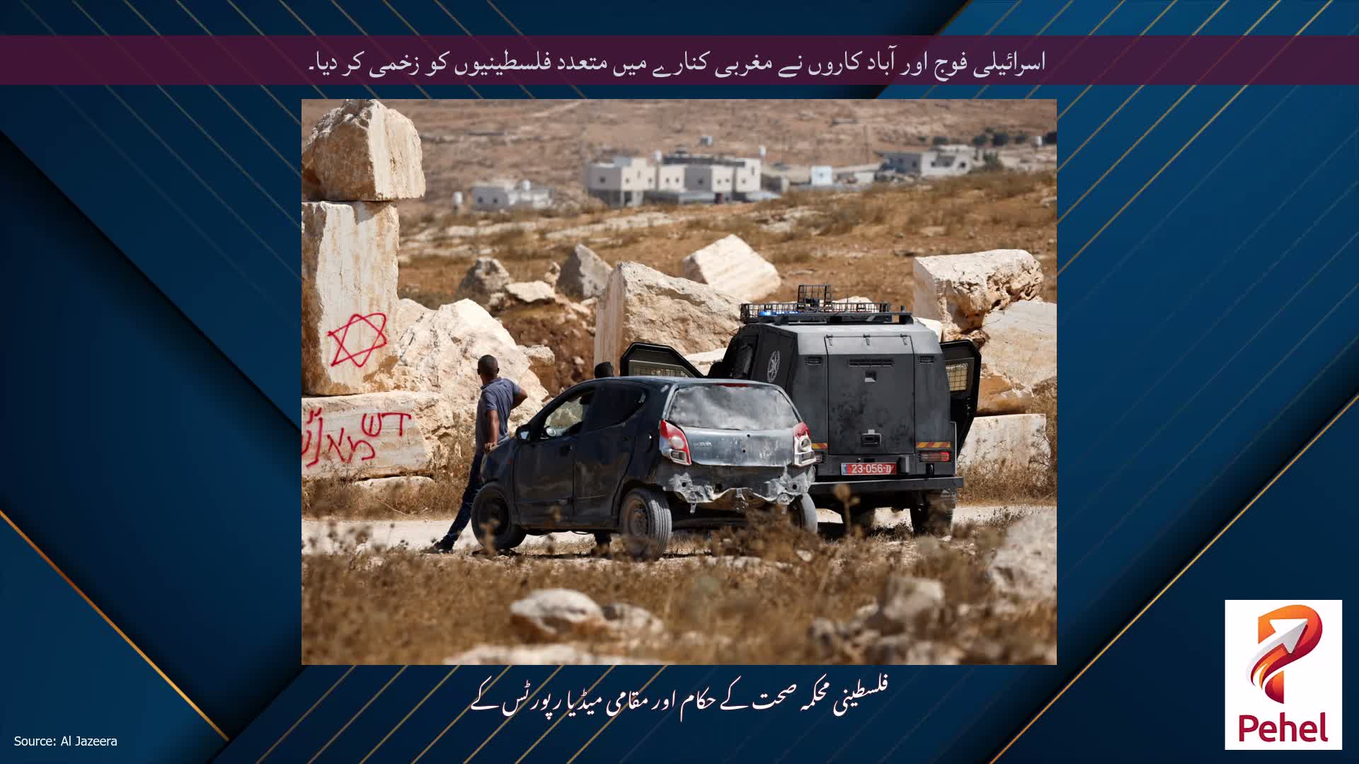 اسرائیلی فوج اور آباد کاروں نے مغربی کنارے میں متعدد فلسطینیوں کو زخمی کر دیا۔