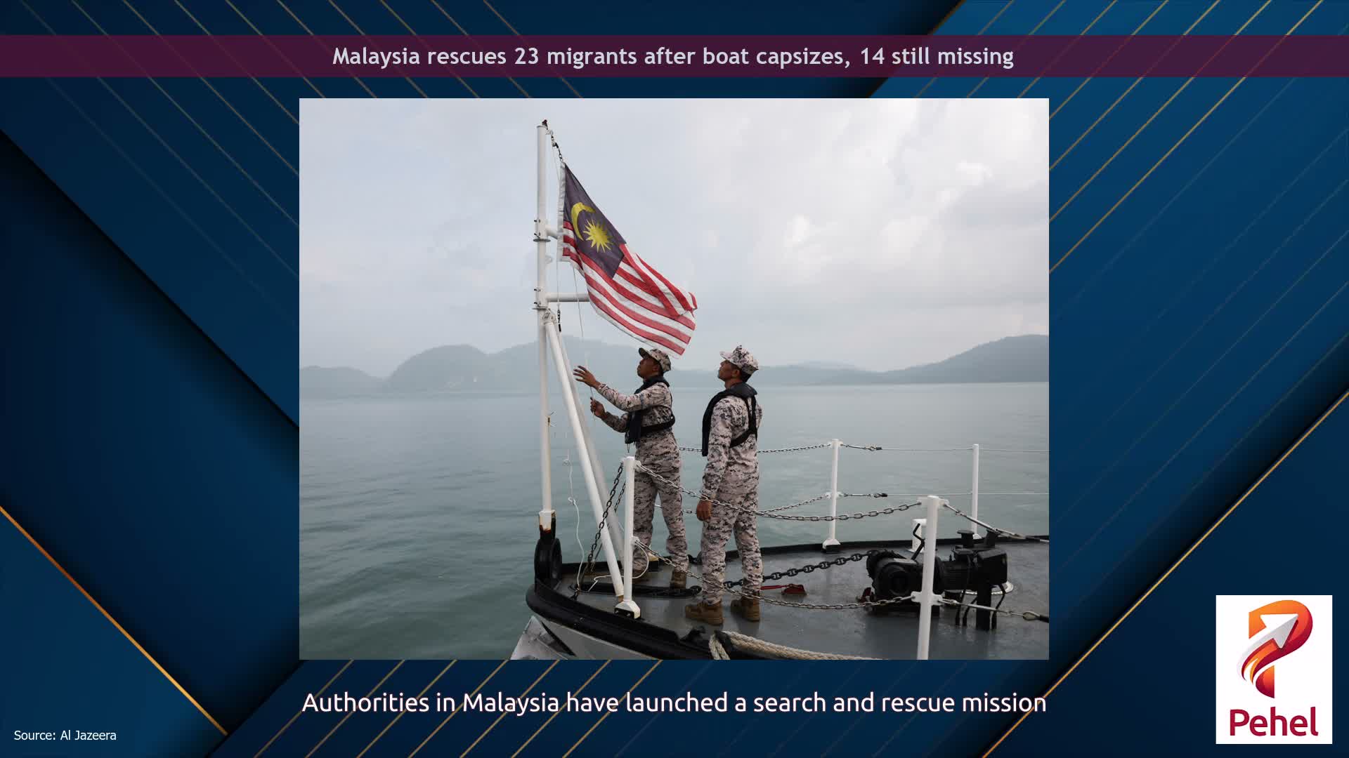 Malaysia rescues 23 migrants after boat capsizes, 14 still missing