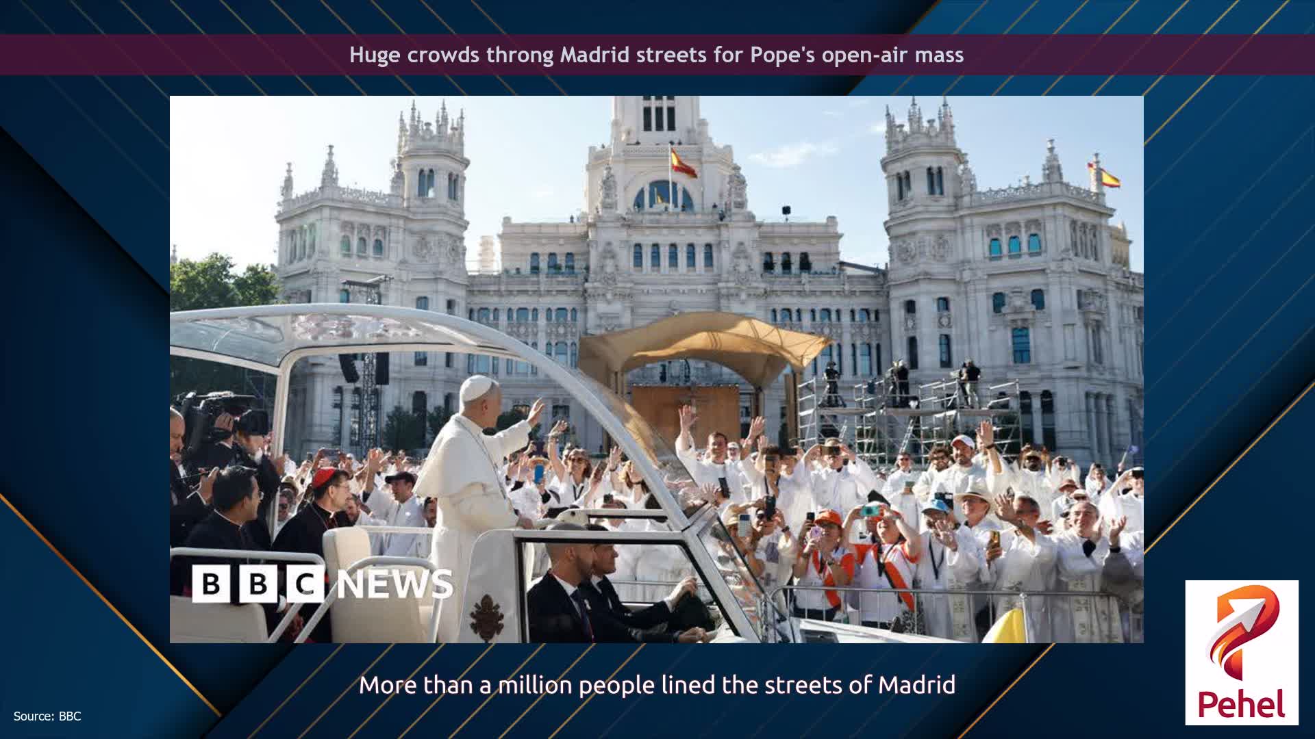Huge crowds throng Madrid streets for Pope's open-air mass