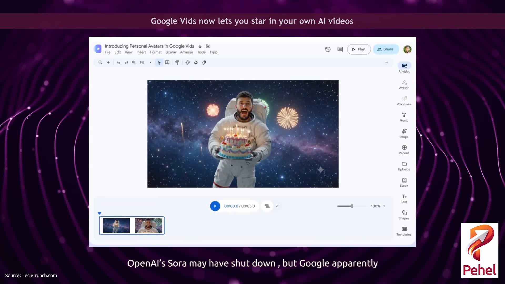 Google Vids now lets you star in your own AI videos