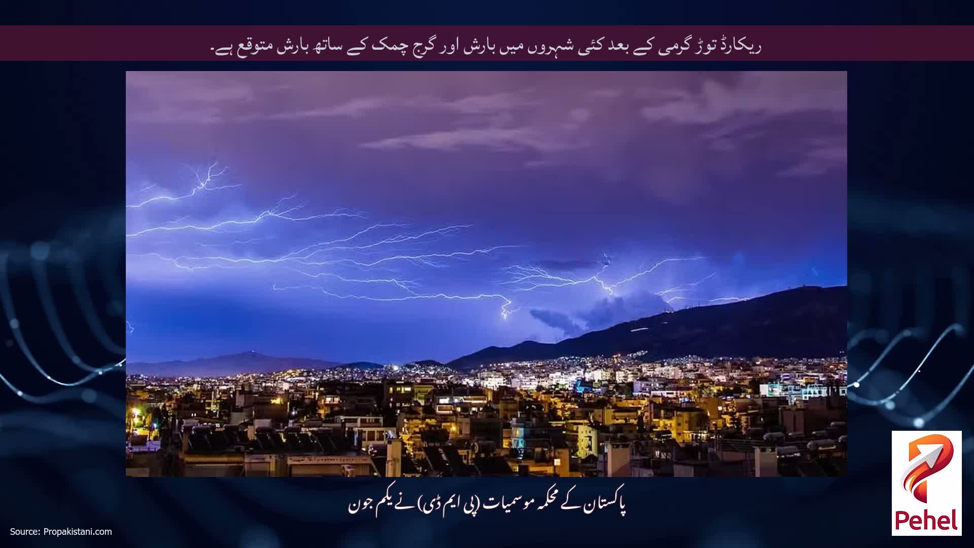 ریکارڈ توڑ گرمی کے بعد کئی شہروں میں بارش اور گرج چمک کے ساتھ بارش متوقع ہے۔