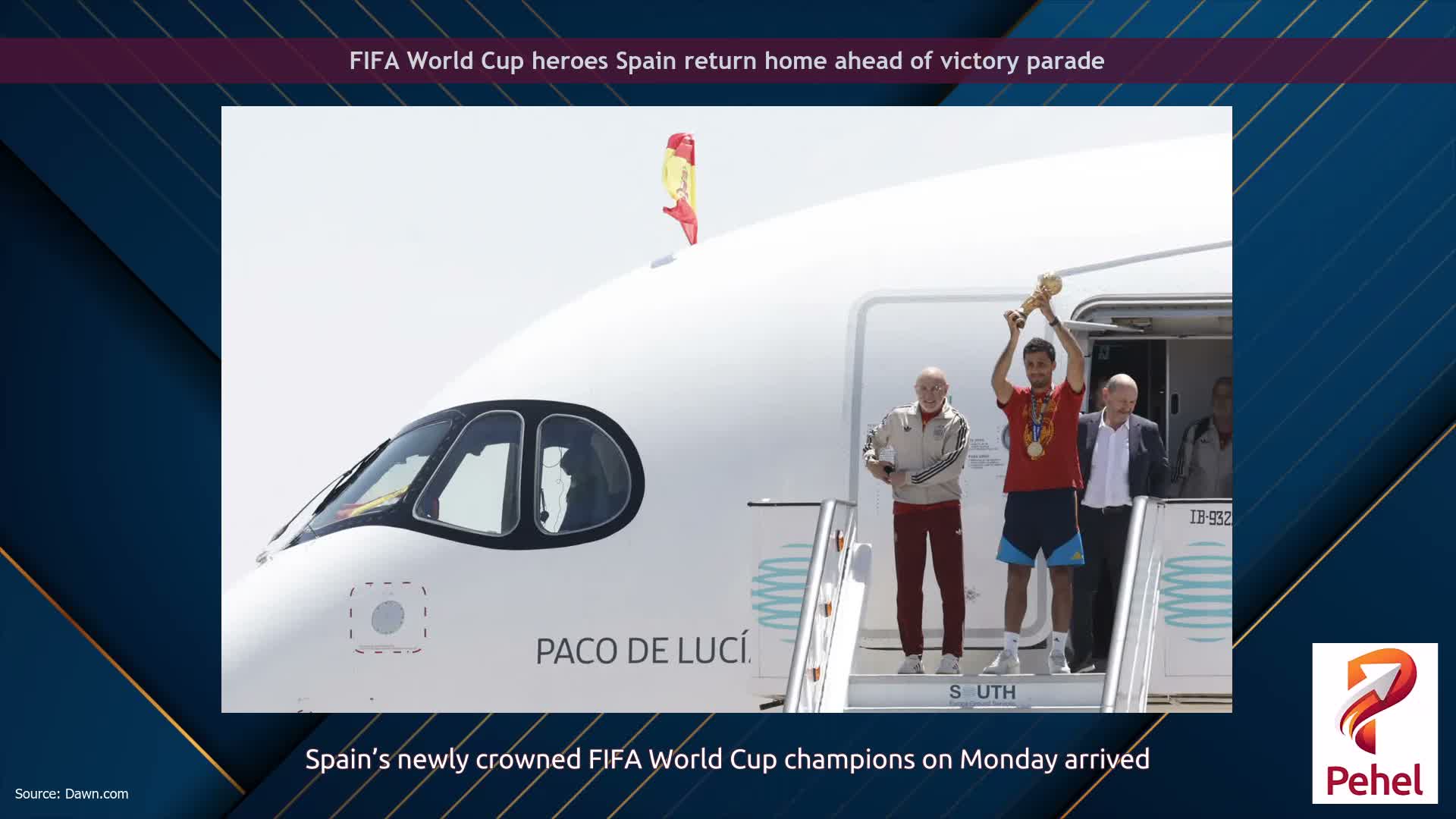 FIFA World Cup heroes Spain return home ahead of victory parade