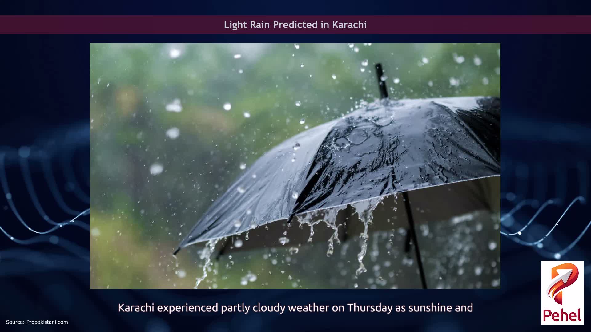 Light Rain Predicted in Karachi