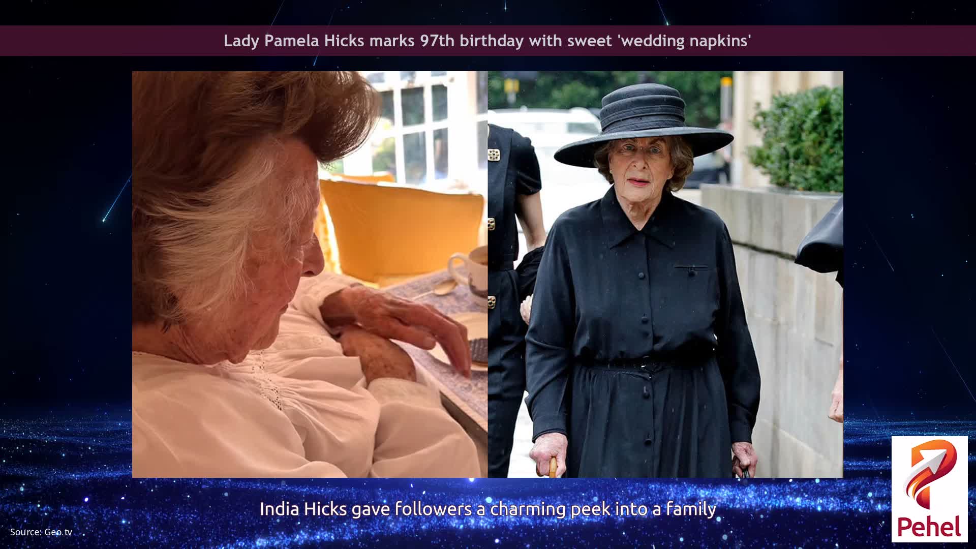 Lady Pamela Hicks marks 97th birthday with sweet 'wedding napkins'