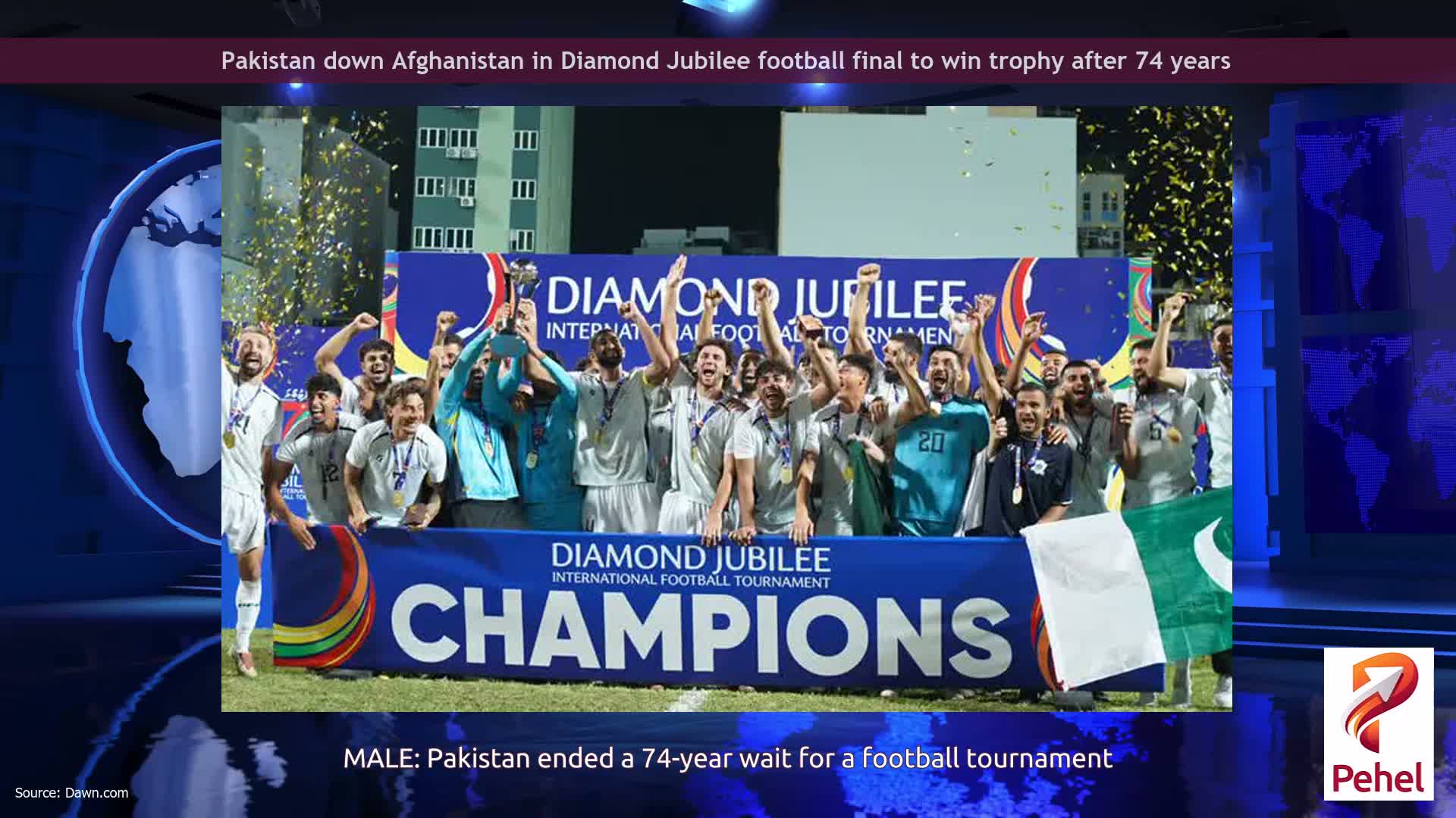 Pakistan down Afghanistan in Diamond Jubilee football final to win trophy after 74 years