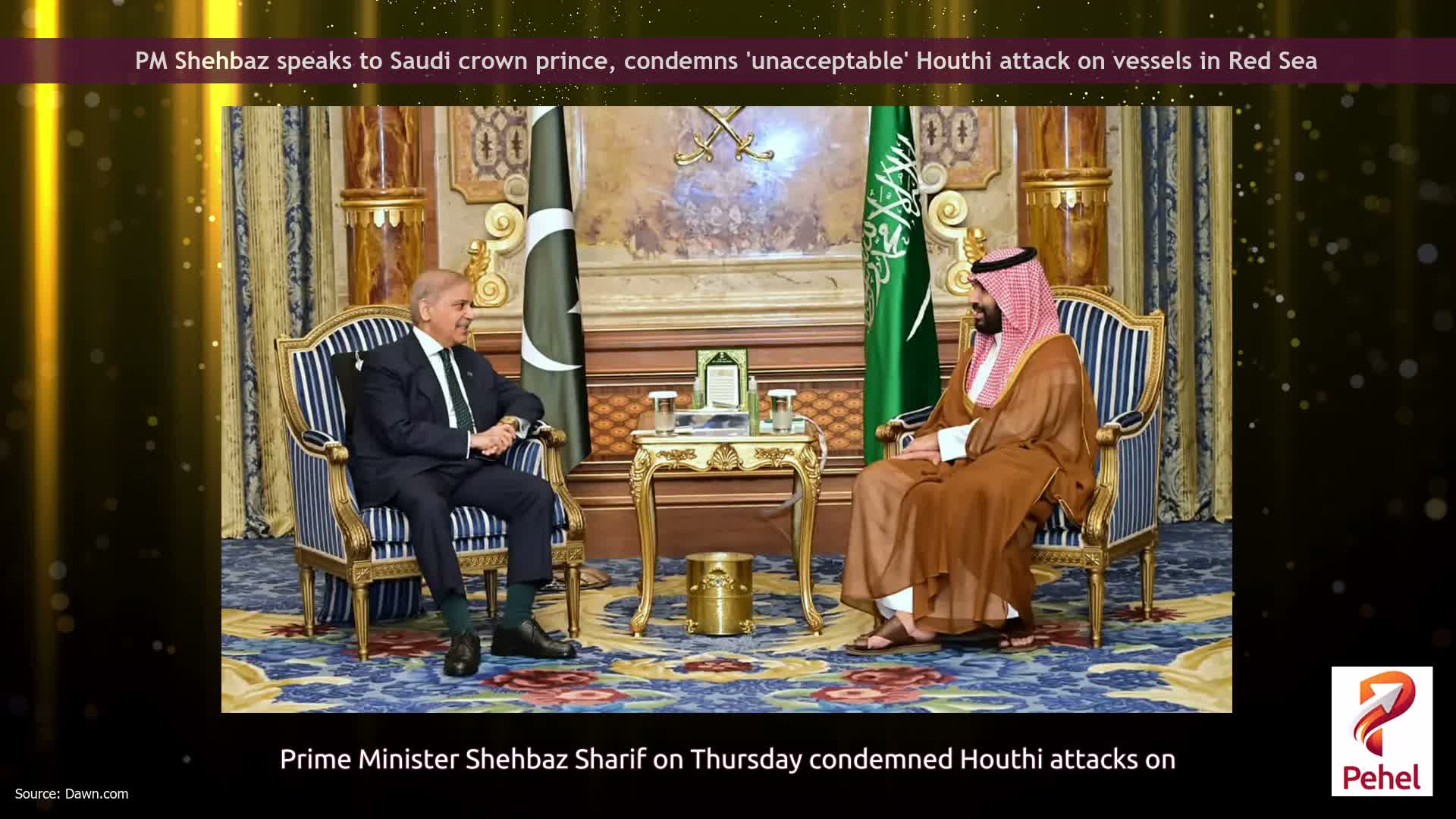 PM Shehbaz speaks to Saudi crown prince, condemns 'unacceptable' Houthi attack on vessels in Red Sea