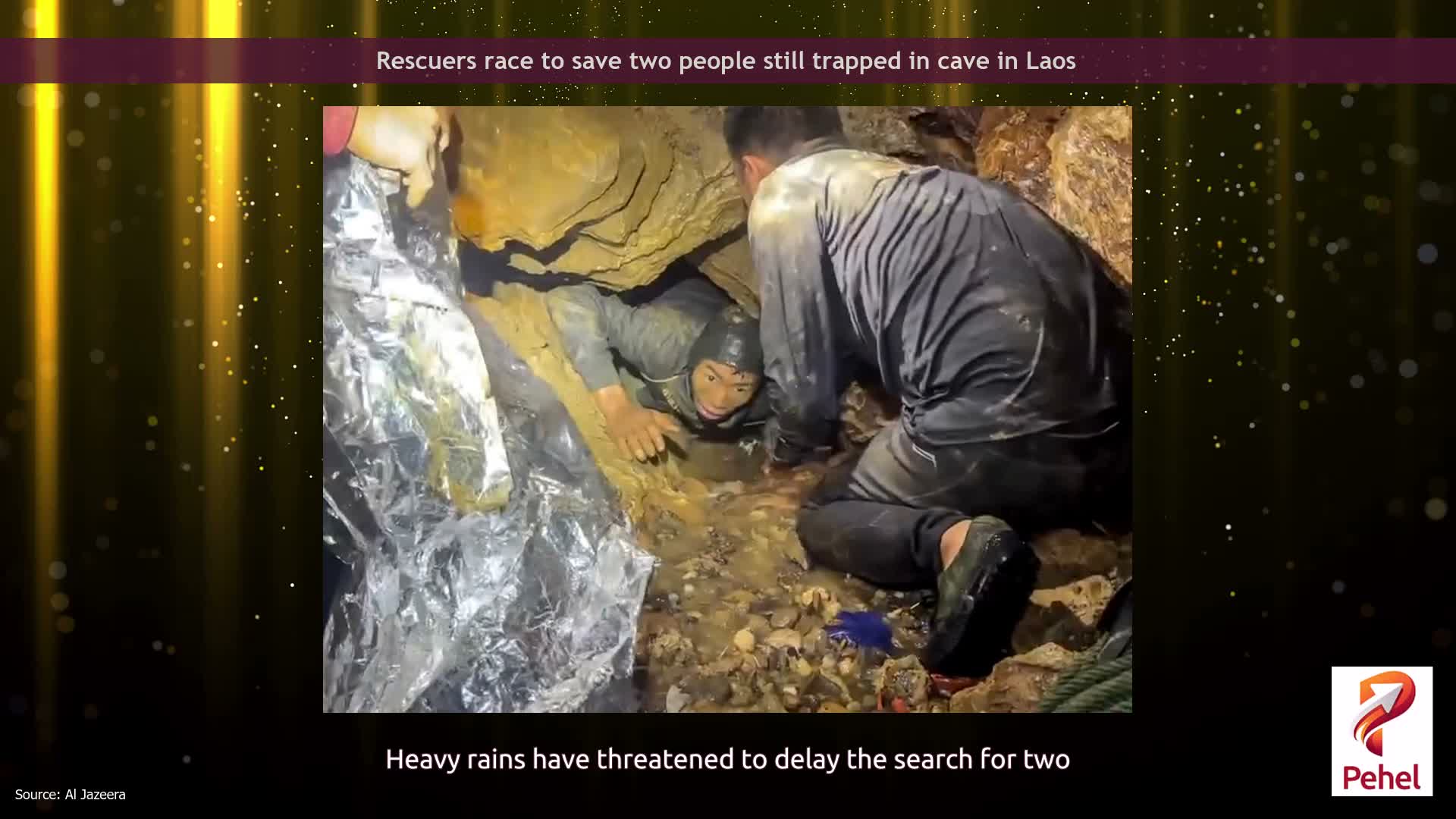Rescuers race to save two people still trapped in cave in Laos