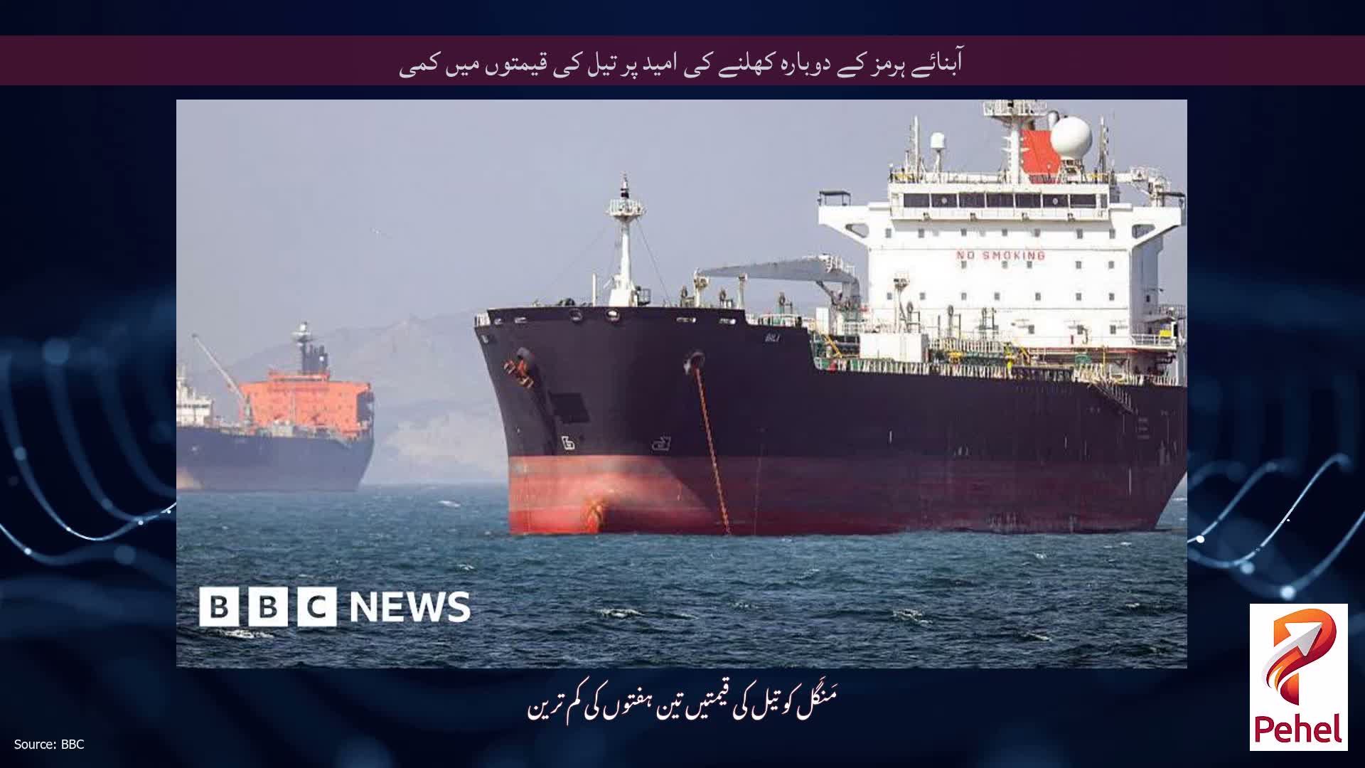 آبنائے ہرمز کے دوبارہ کھلنے کی امید پر تیل کی قیمتوں میں کمی