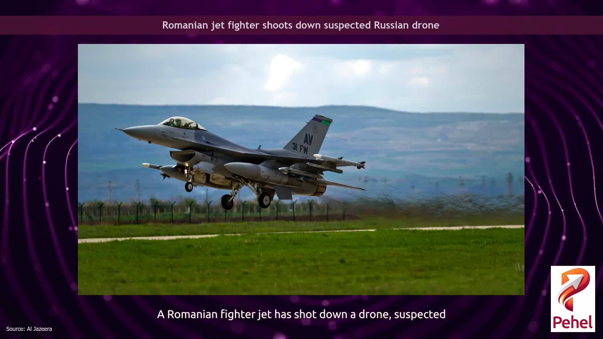 Romanian jet fighter shoots down suspected Russian drone