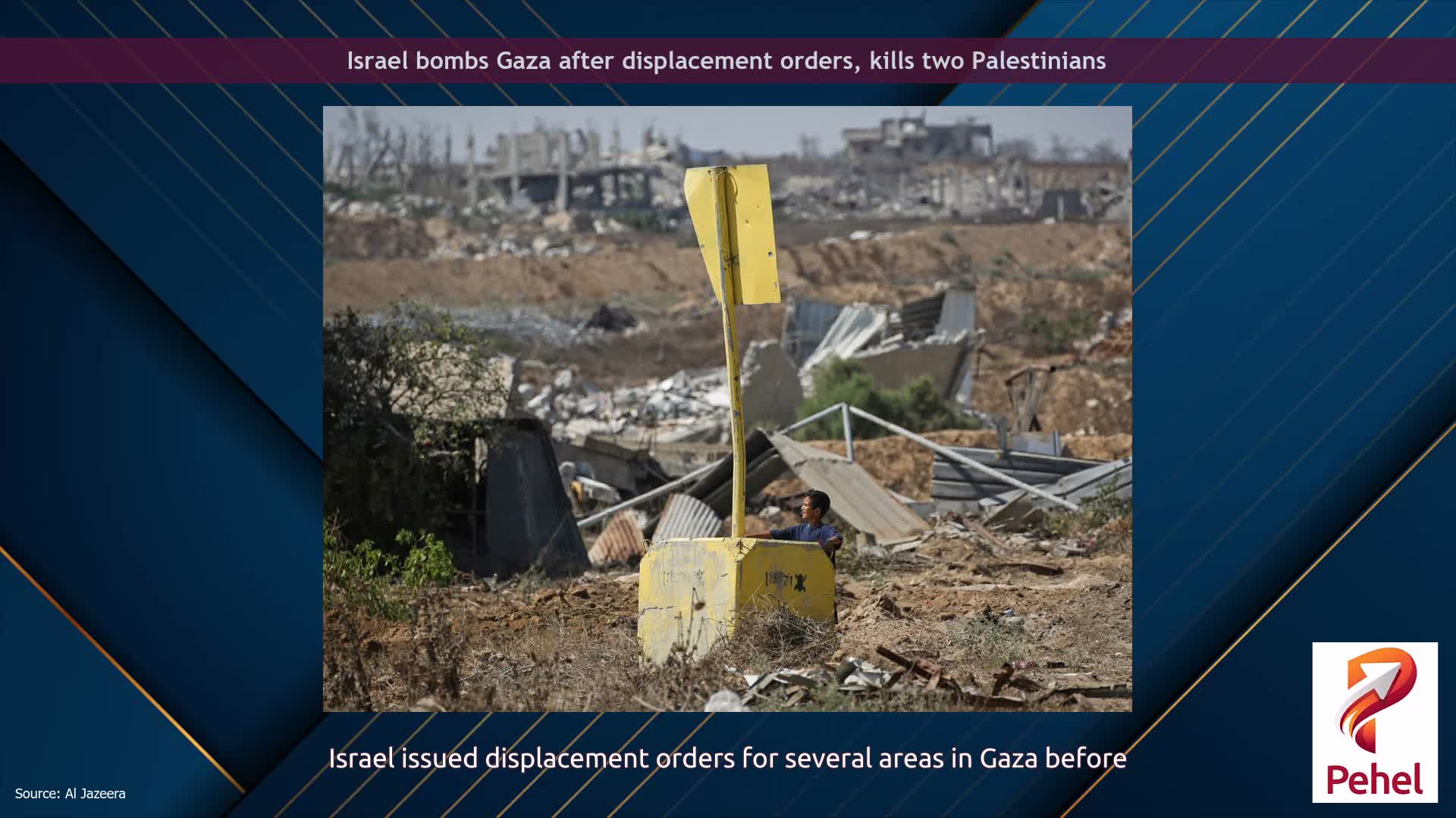 Israel bombs Gaza after displacement orders, kills two Palestinians