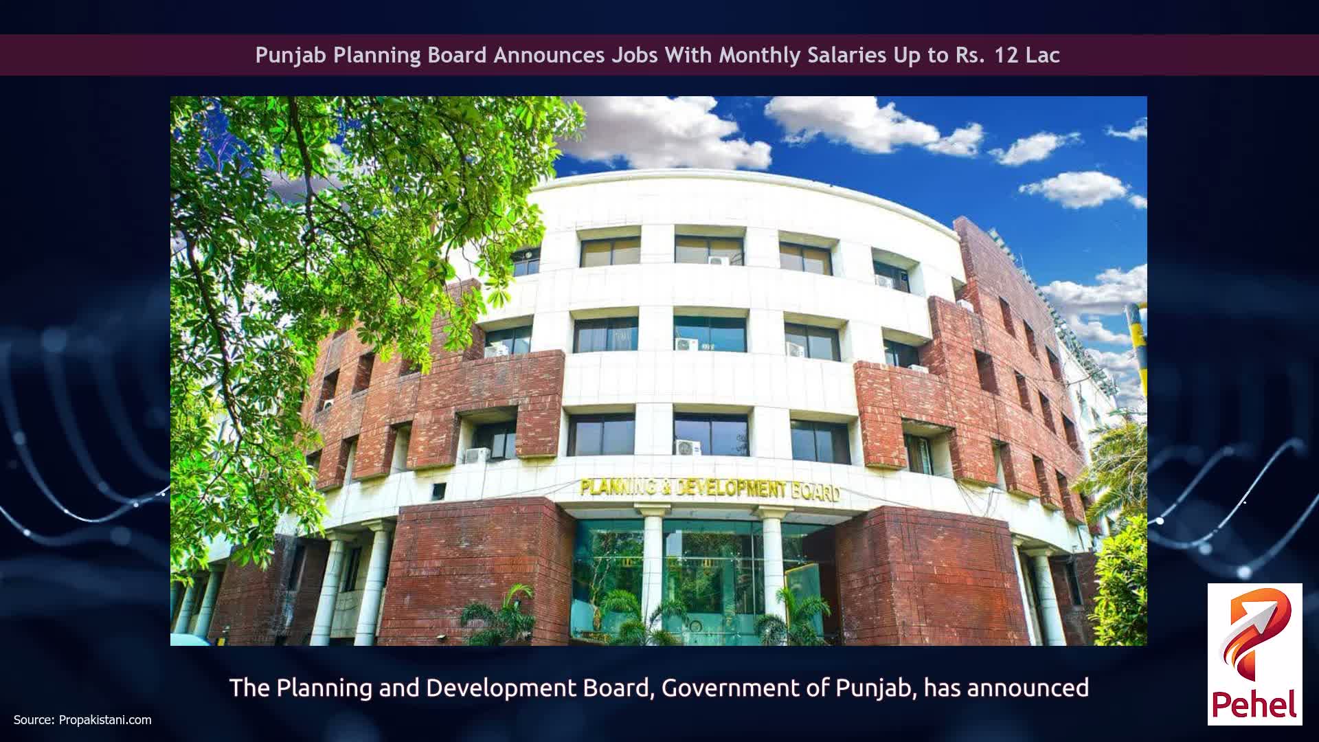 Punjab Planning Board Announces Jobs With Monthly Salaries Up to Rs. 12 Lac