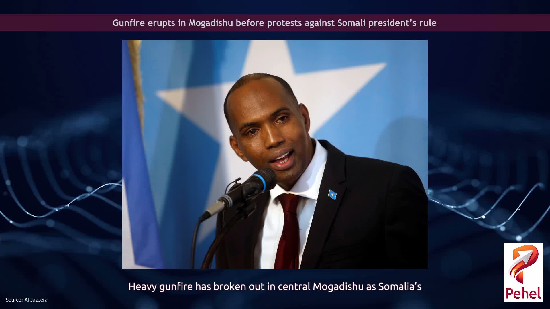 Gunfire erupts in Mogadishu before protests against Somali president’s rule