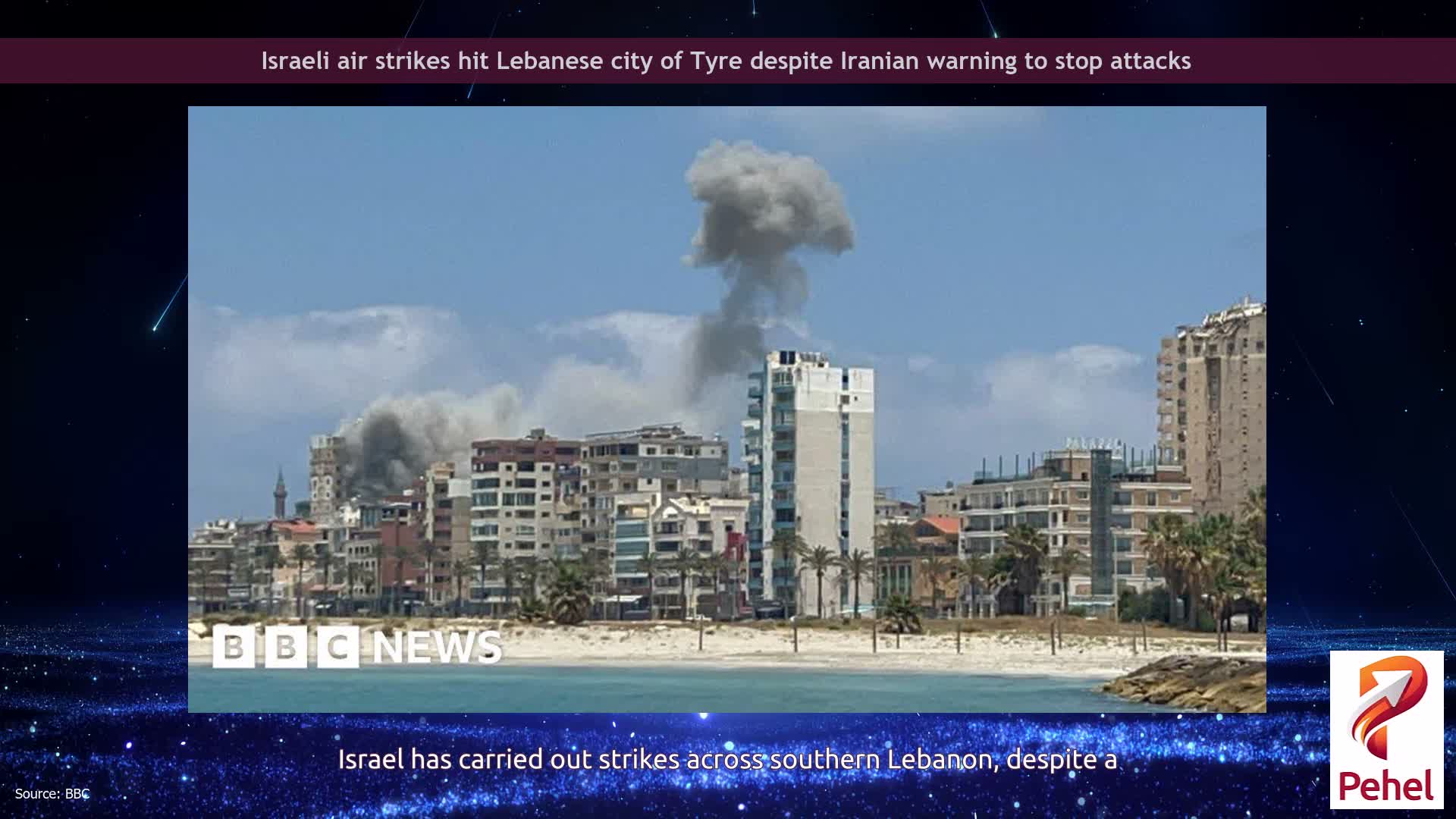 Israeli air strikes hit Lebanese city of Tyre despite Iranian warning to stop attacks
