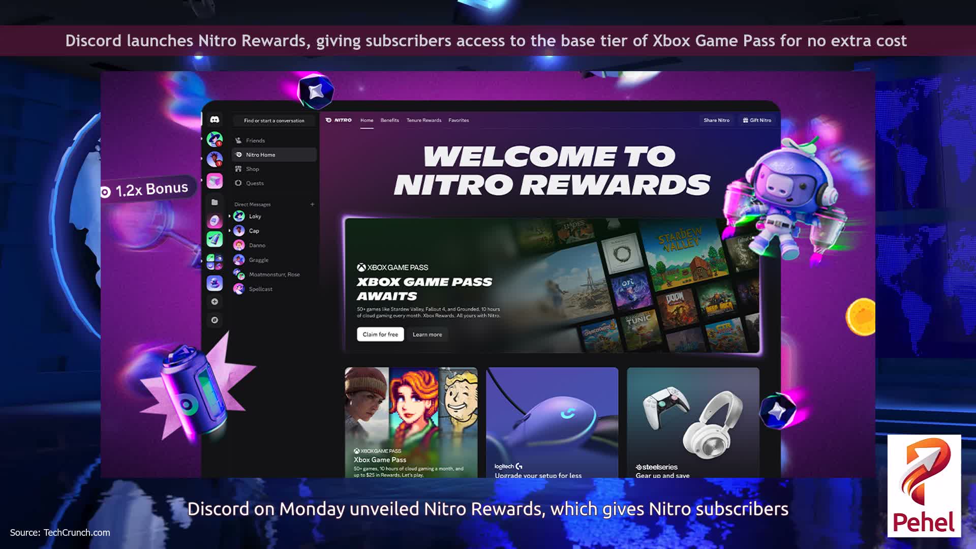 Discord launches Nitro Rewards, giving subscribers access to the base tier of Xbox Game Pass for no extra cost