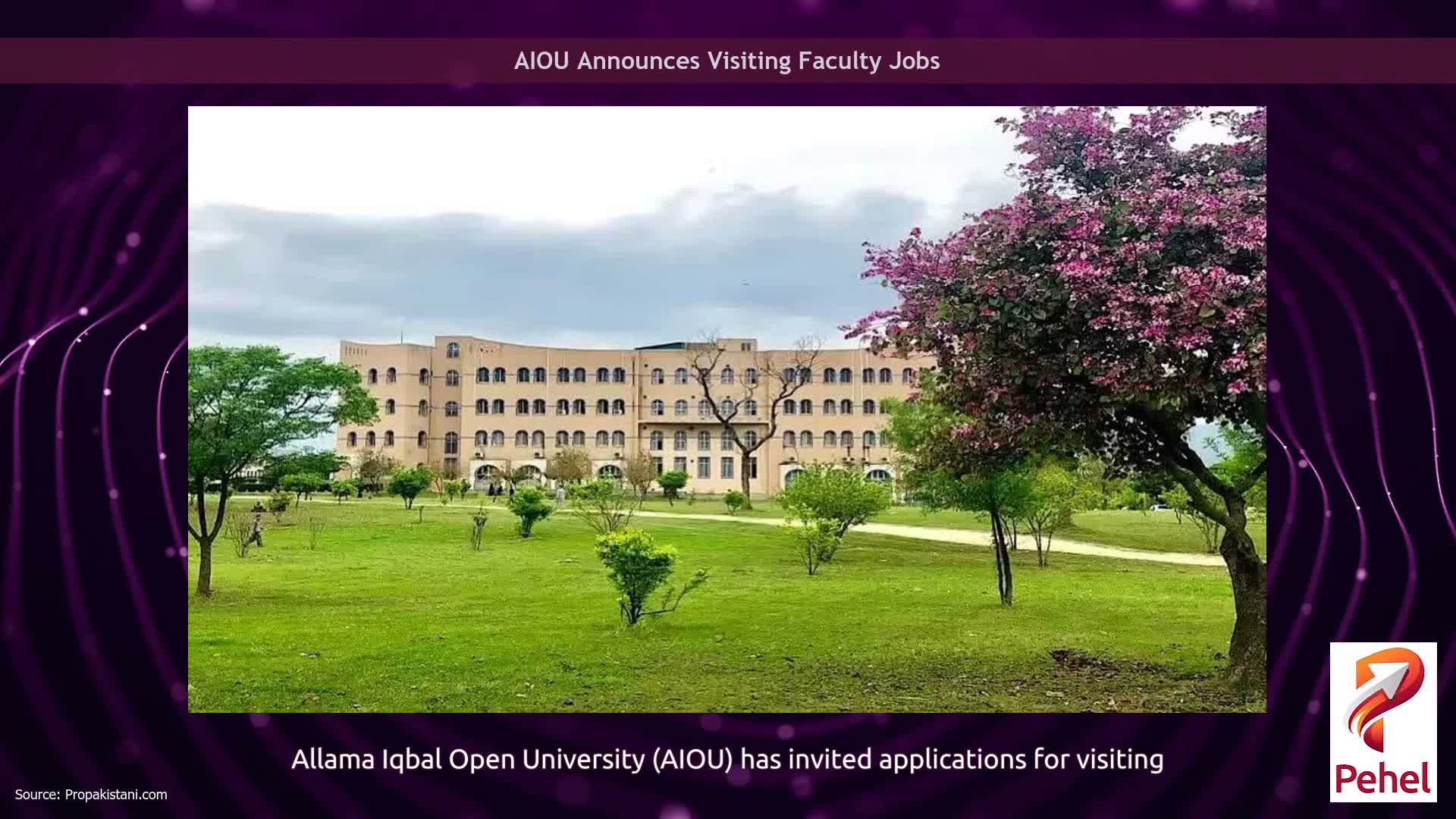 AIOU Announces Visiting Faculty Jobs