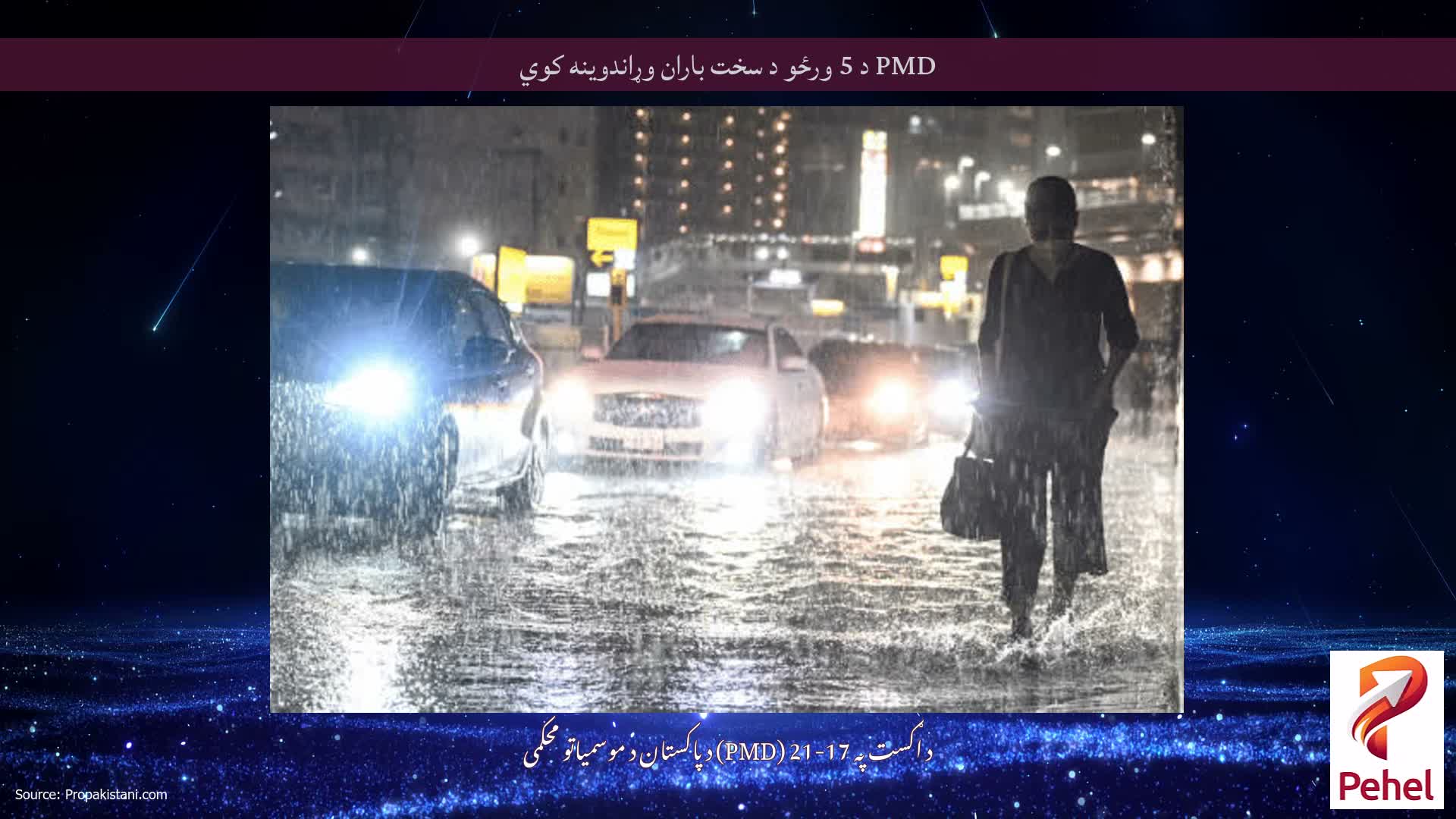 PMD د 5 ورځو د سخت باران وړاندوینه کوي
