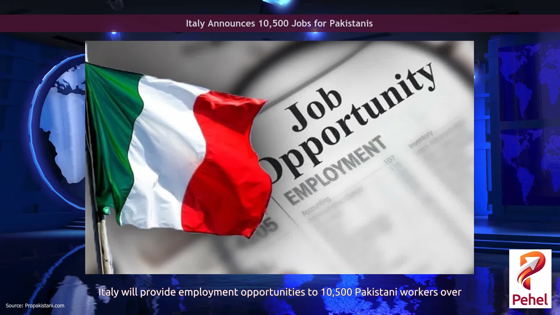 Italy Announces 10,500 Jobs for Pakistanis