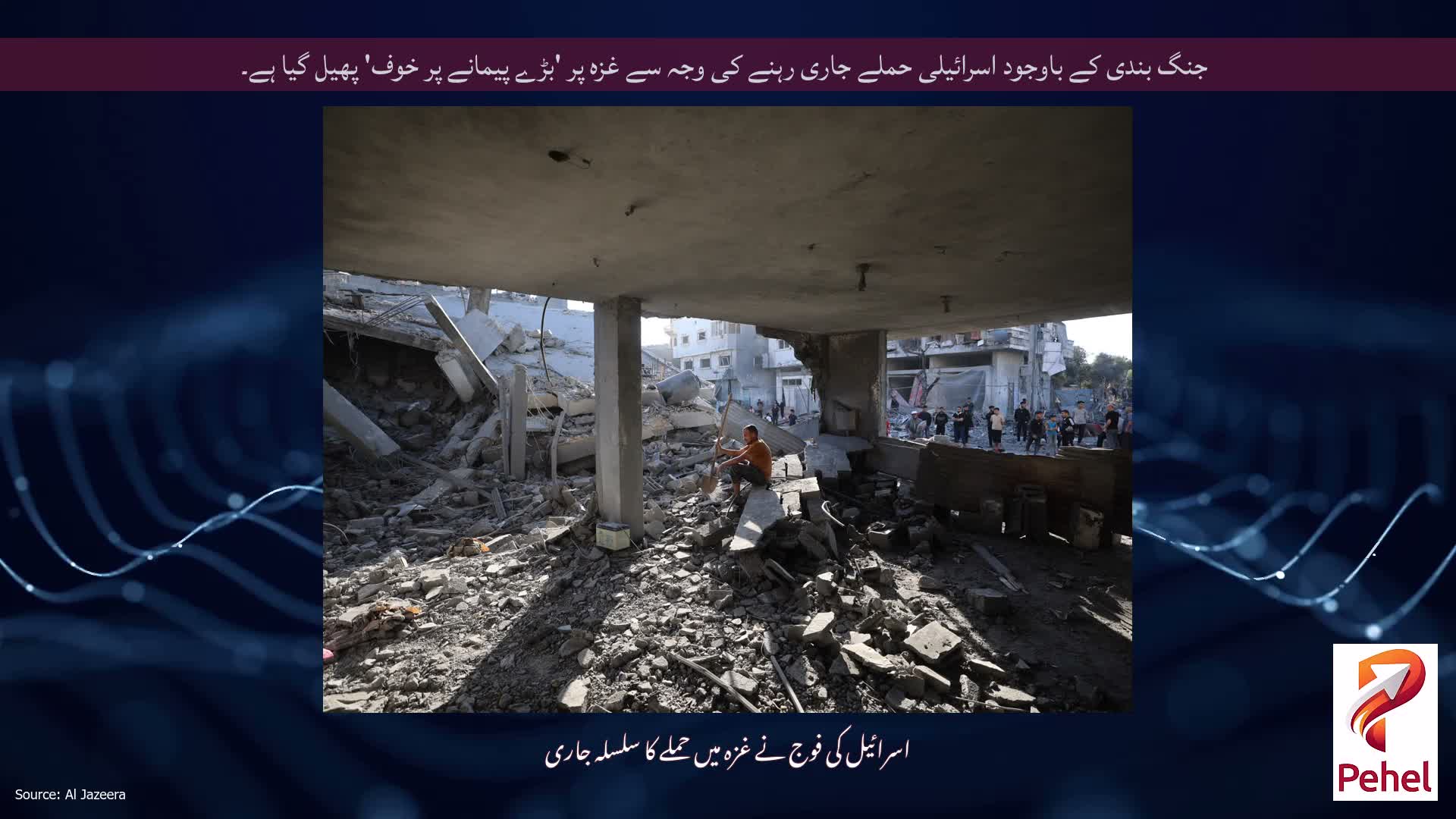 جنگ بندی کے باوجود اسرائیلی حملے جاری رہنے کی وجہ سے غزہ پر 'بڑے پیمانے پر خوف' پھیل گیا ہے۔