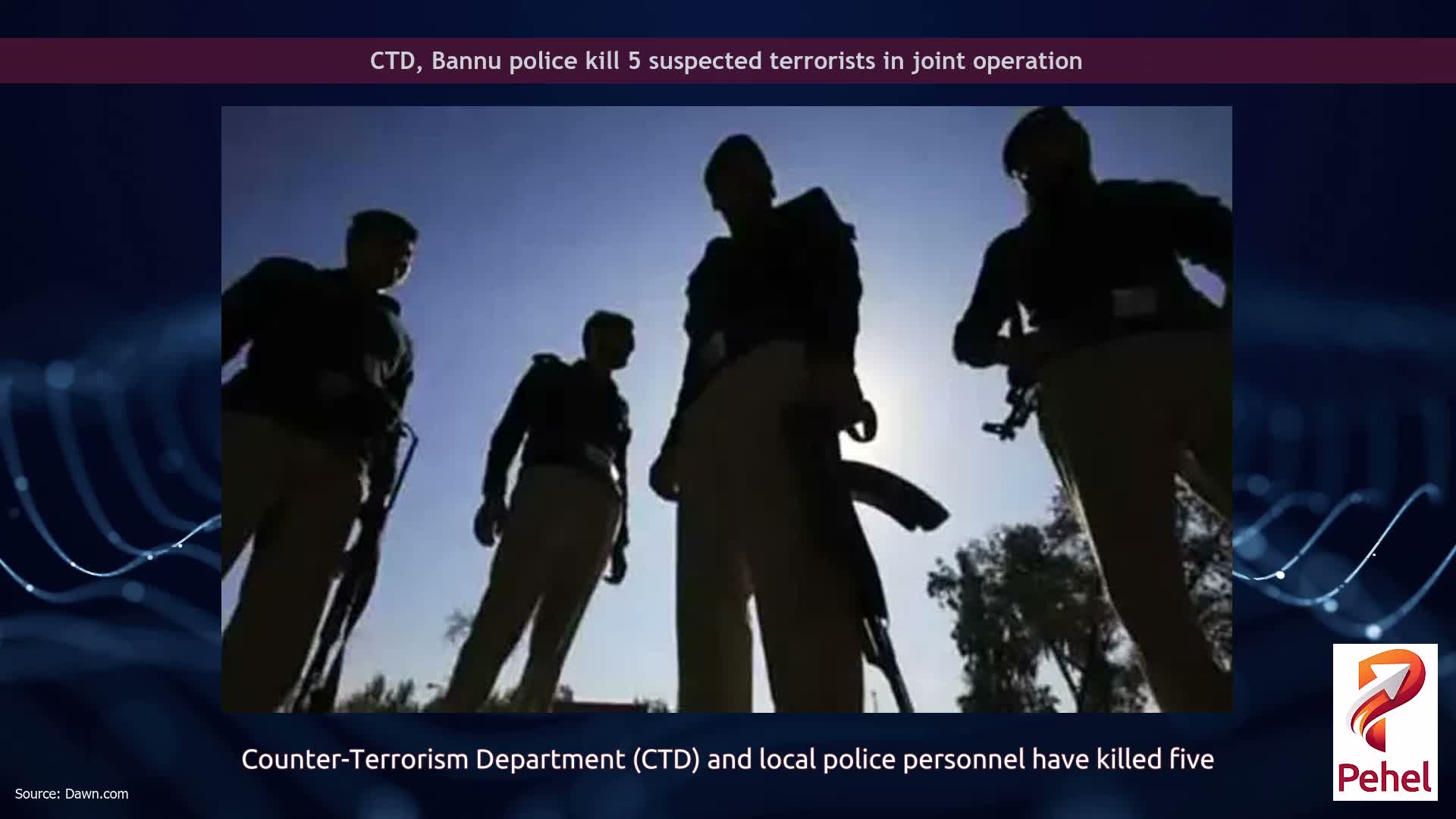 CTD, Bannu police kill 5 suspected terrorists in joint operation
