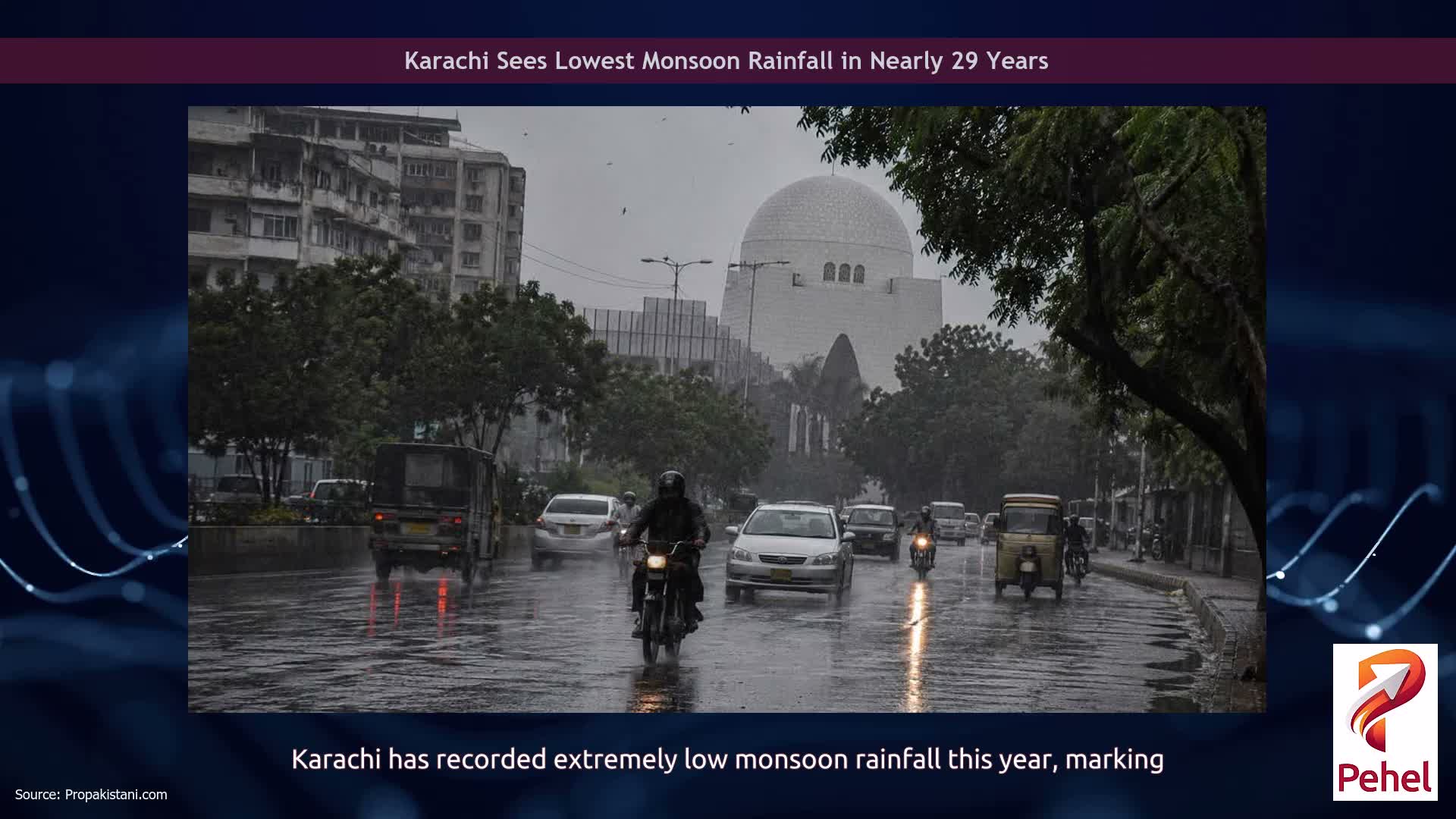Karachi Sees Lowest Monsoon Rainfall in Nearly 29 Years