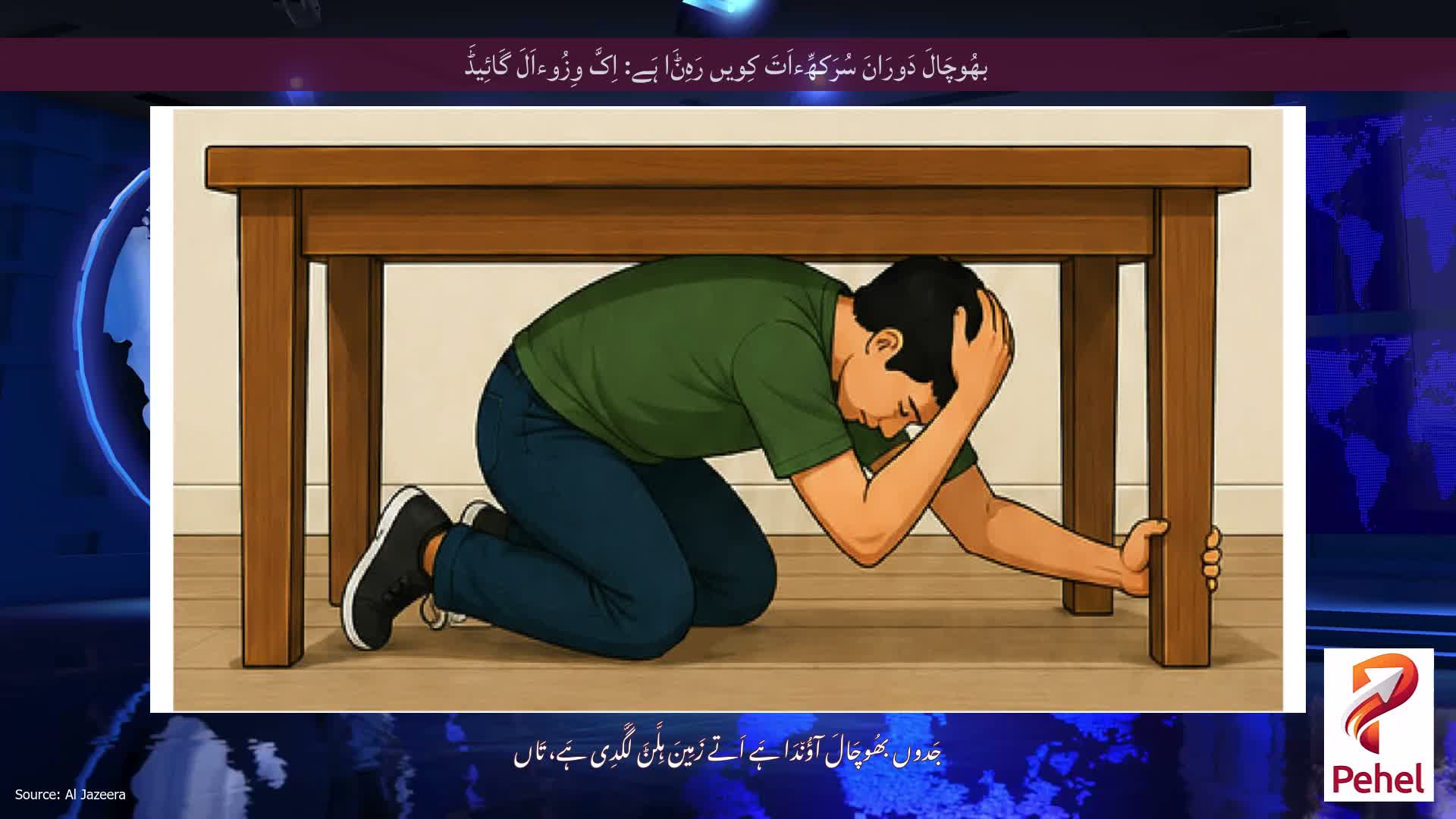 بھُوچَالَ دَورَانَ سُرَکھِّءاَتَ کِویں رَہِݨَا ہَے: اِکَّ وِزُوءاَلَ گَائِیڈَ