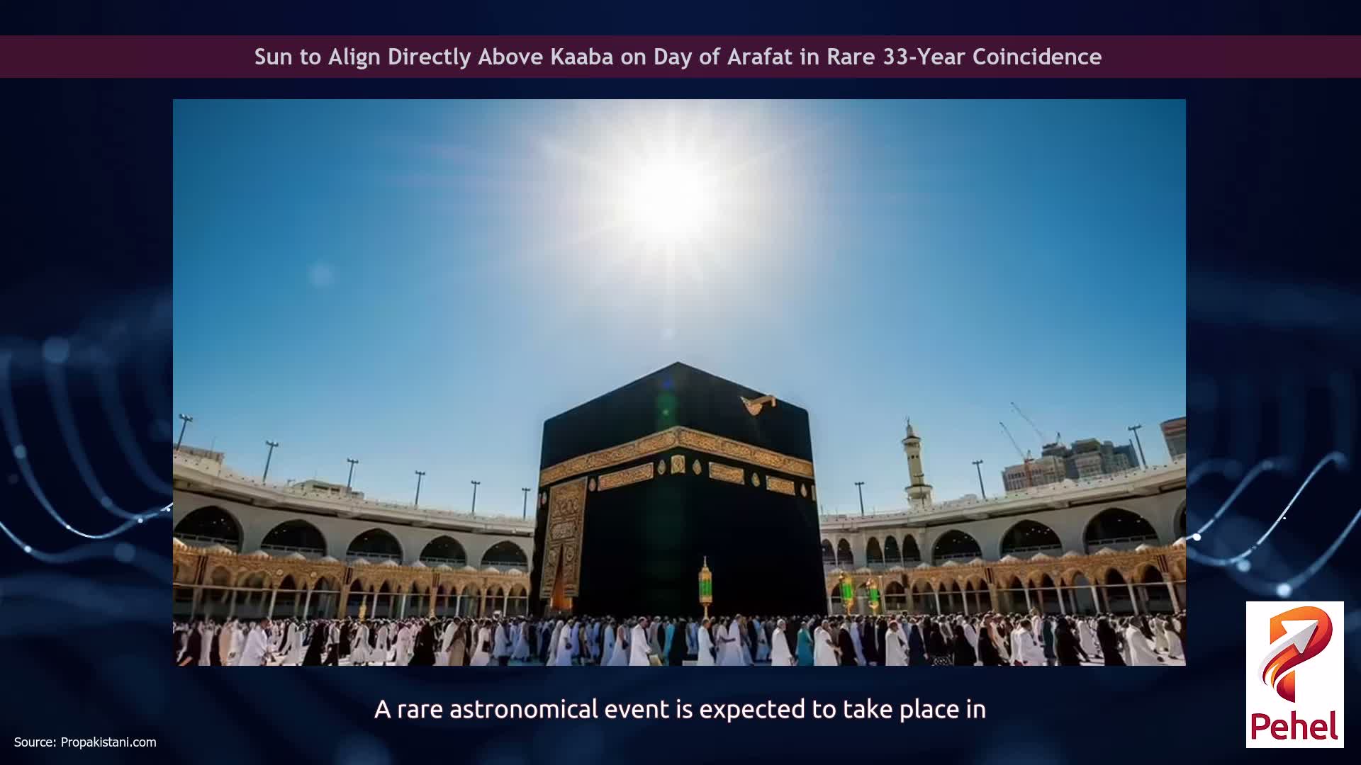 Sun to Align Directly Above Kaaba on Day of Arafat in Rare 33-Year Coincidence