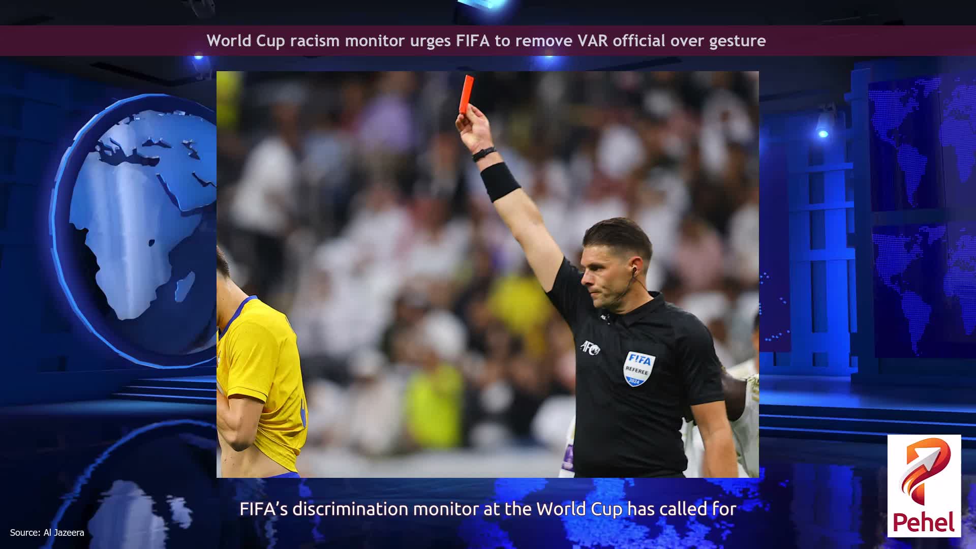 World Cup racism monitor urges FIFA to remove VAR official over gesture