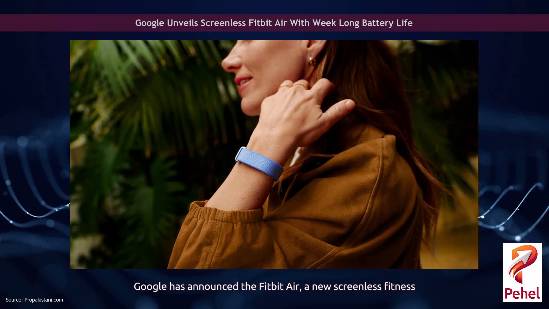 Google Unveils Screenless Fitbit Air With Week Long Battery Life