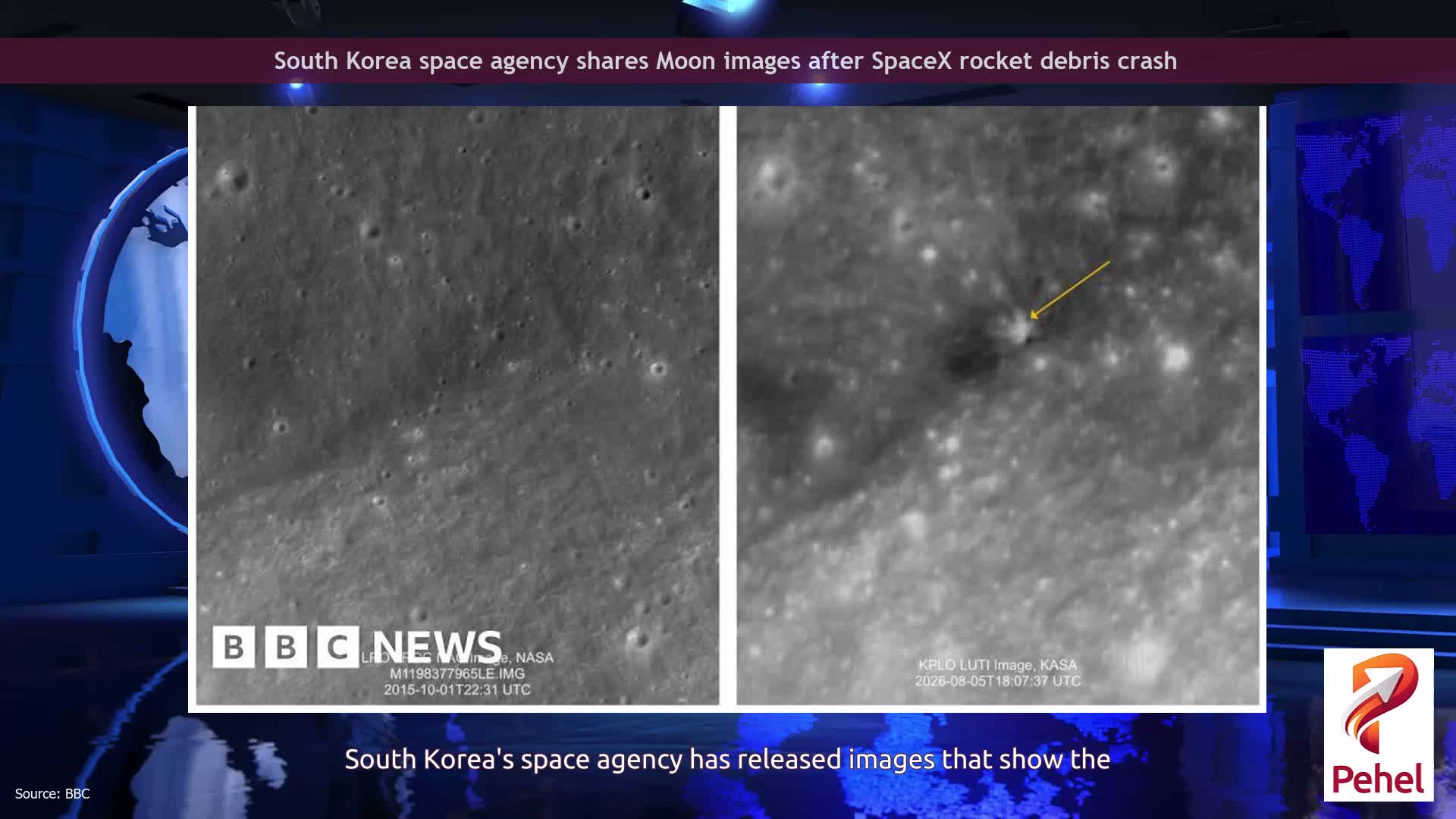 South Korea space agency shares Moon images after SpaceX rocket debris crash