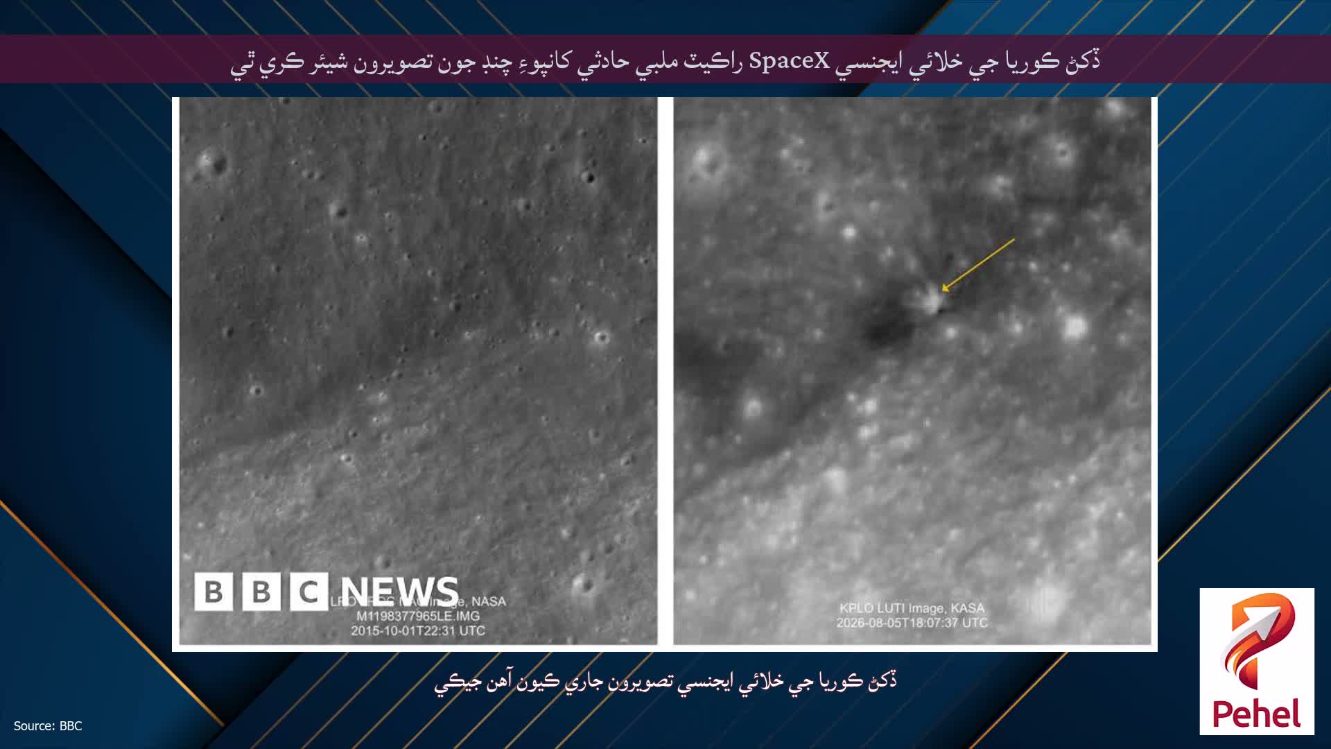 ڏکڻ ڪوريا جي خلائي ايجنسي SpaceX راڪيٽ ملبي حادثي کانپوءِ چنڊ جون تصويرون شيئر ڪري ٿي