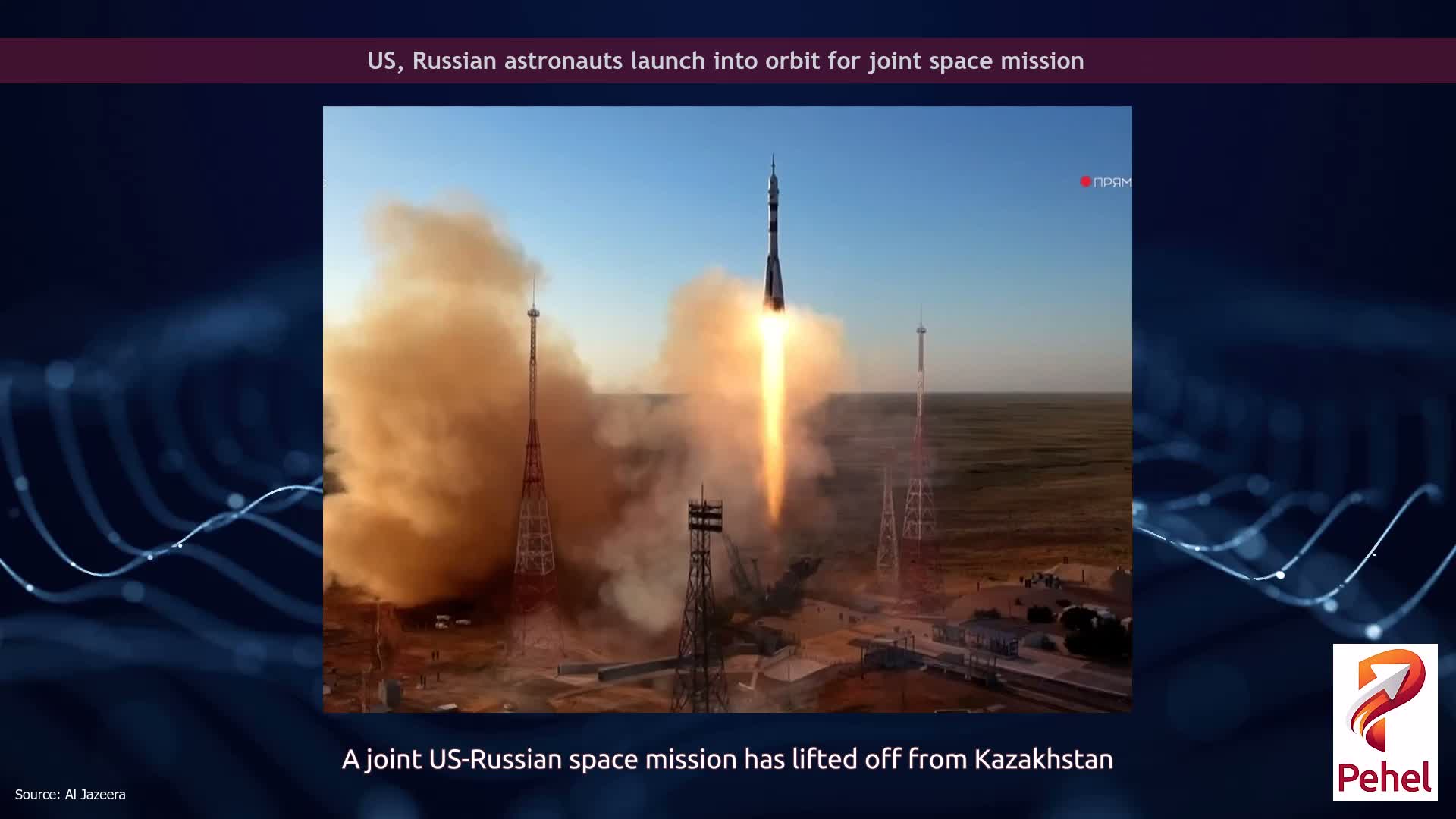 US, Russian astronauts launch into orbit for joint space mission