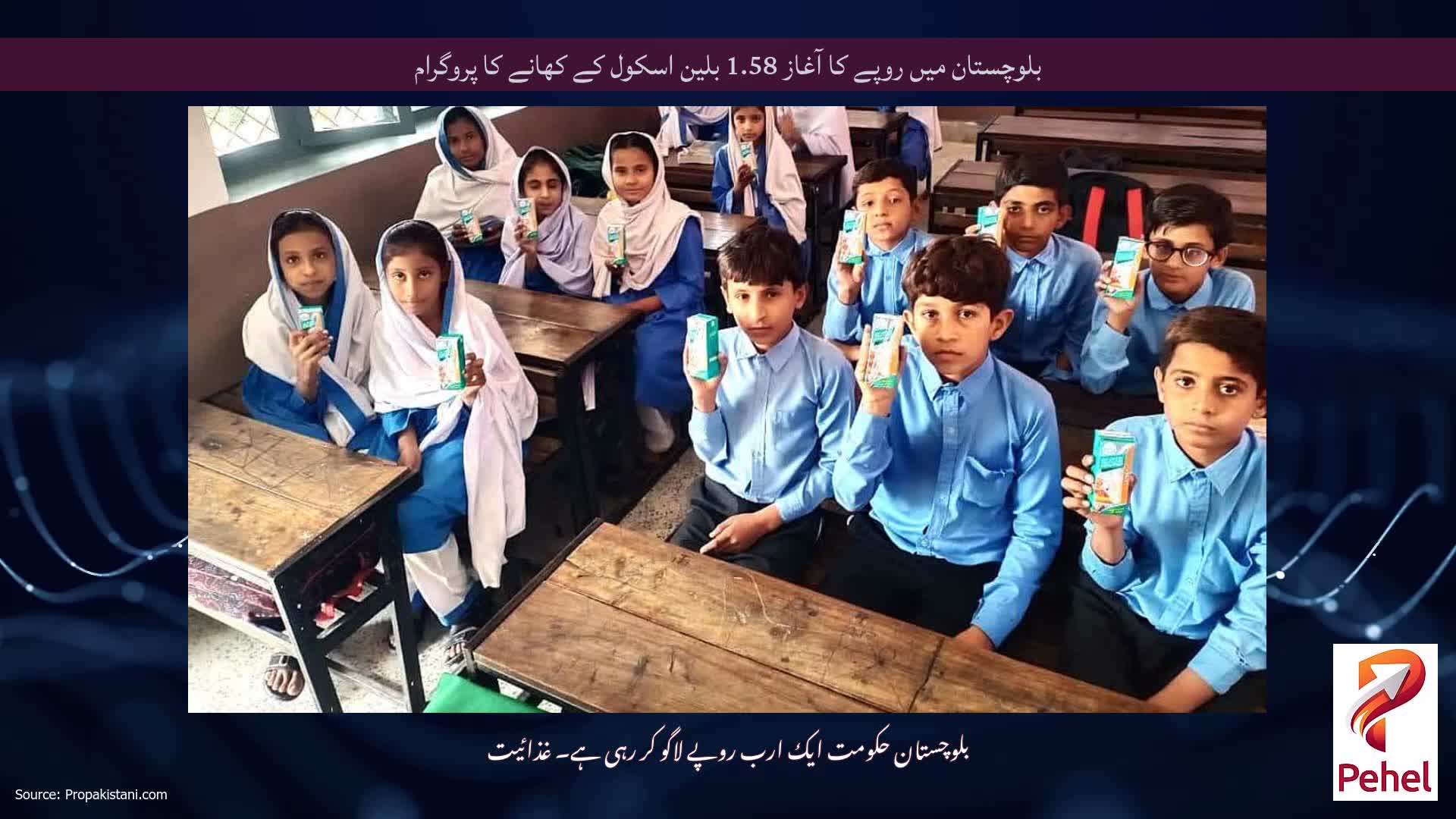 بلوچستان میں روپے کا آغاز 1.58 بلین اسکول کے کھانے کا پروگرام