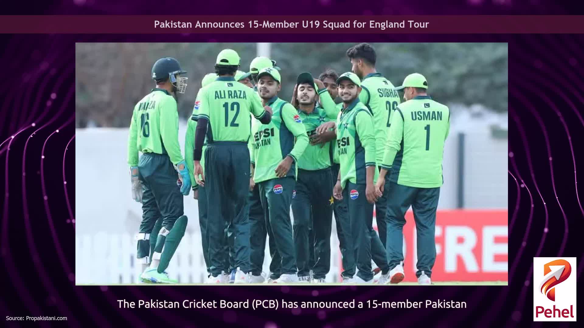 Pakistan Announces 15-Member U19 Squad for England Tour