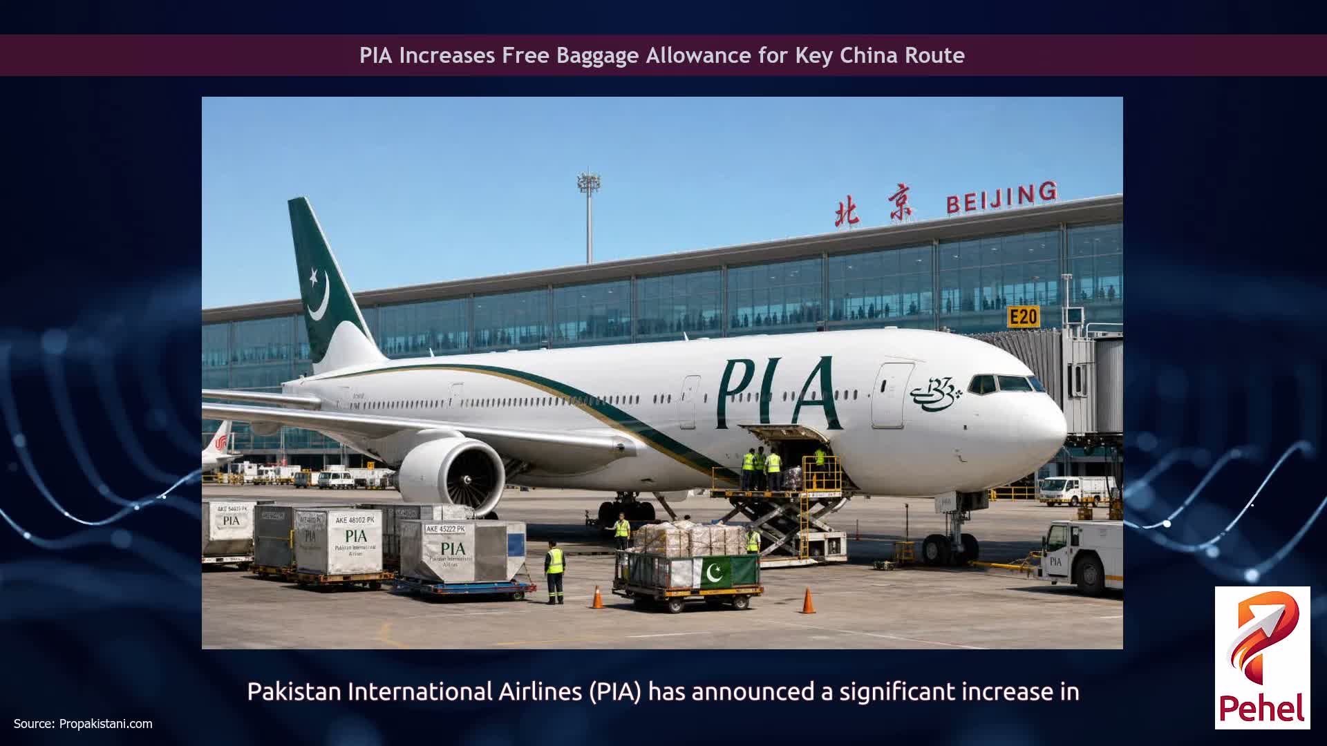 PIA Increases Free Baggage Allowance for Key China Route