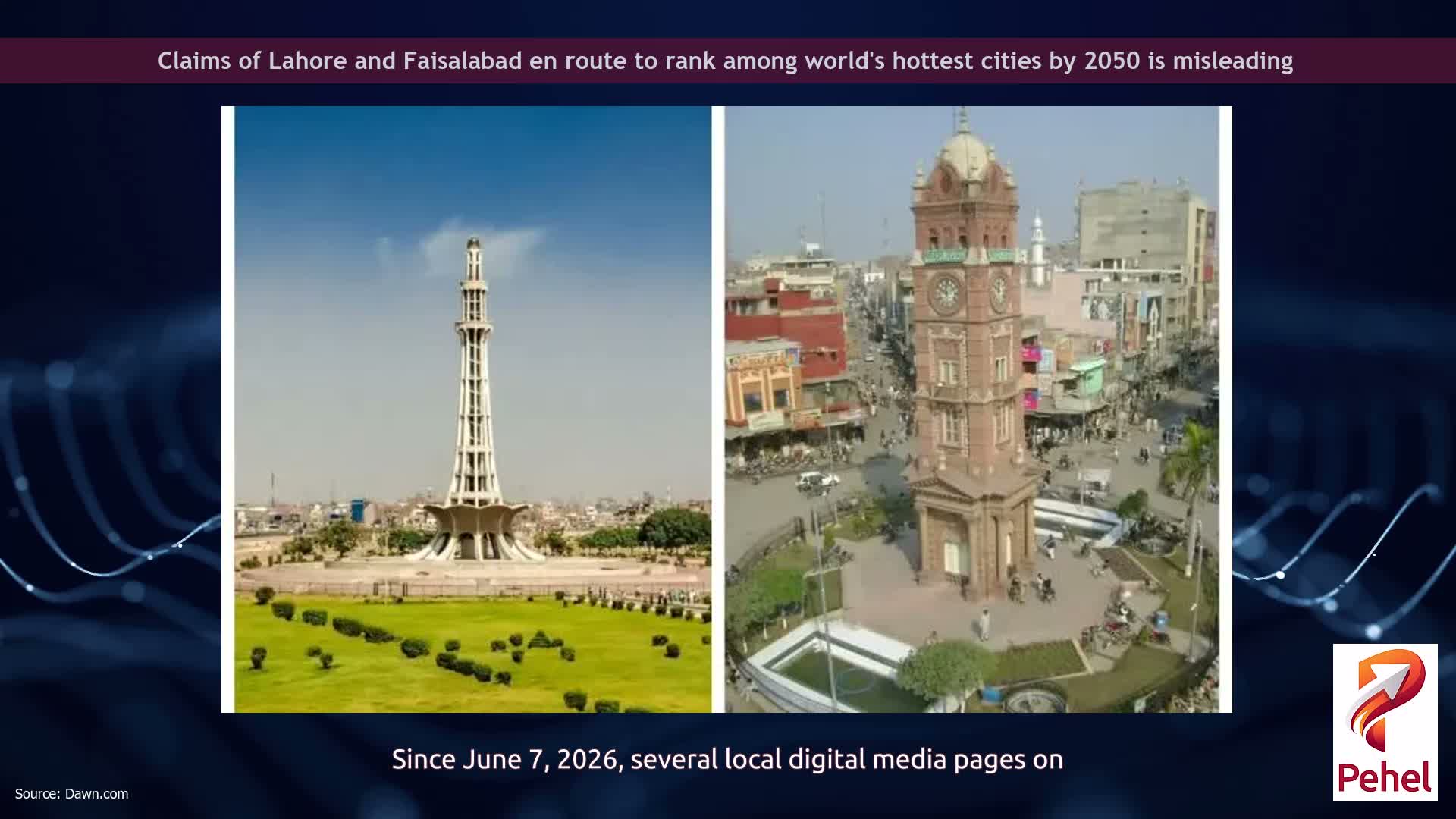 Claims of Lahore and Faisalabad en route to rank among world's hottest cities by 2050 is misleading