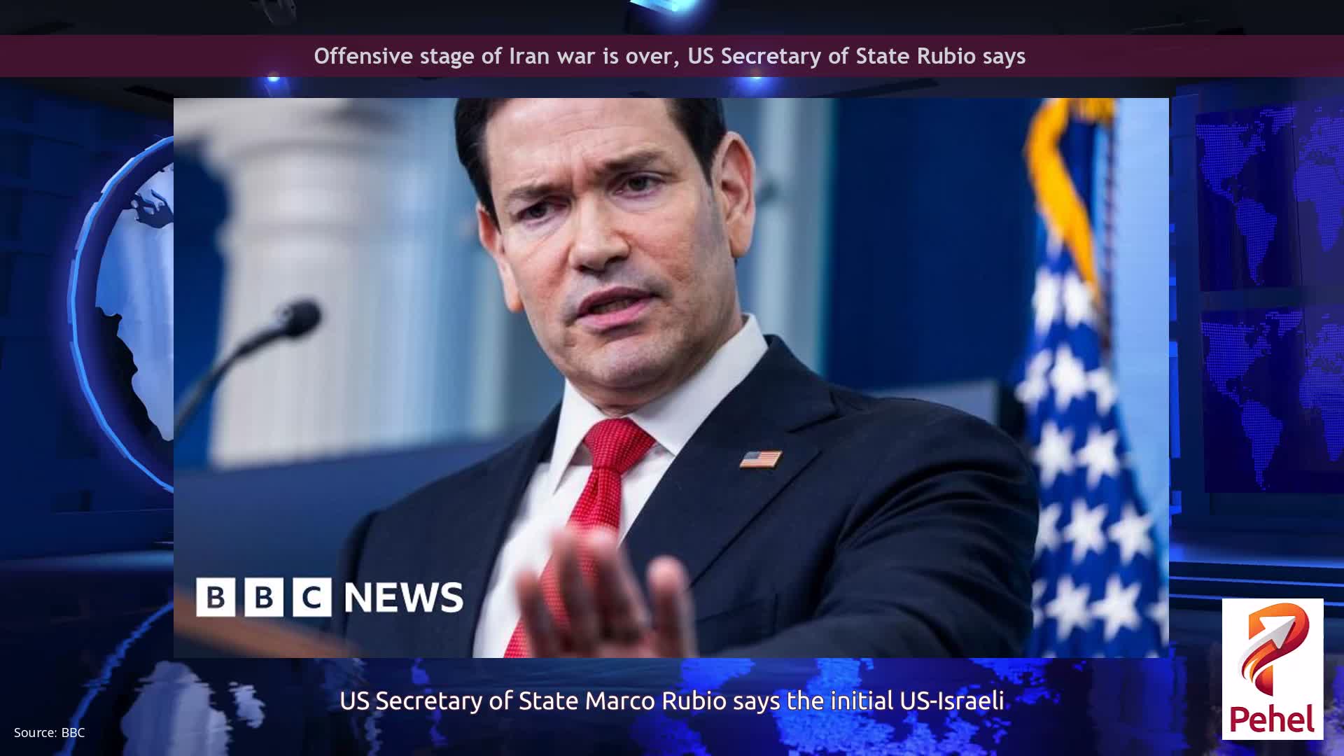 Offensive stage of Iran war is over, US Secretary of State Rubio says