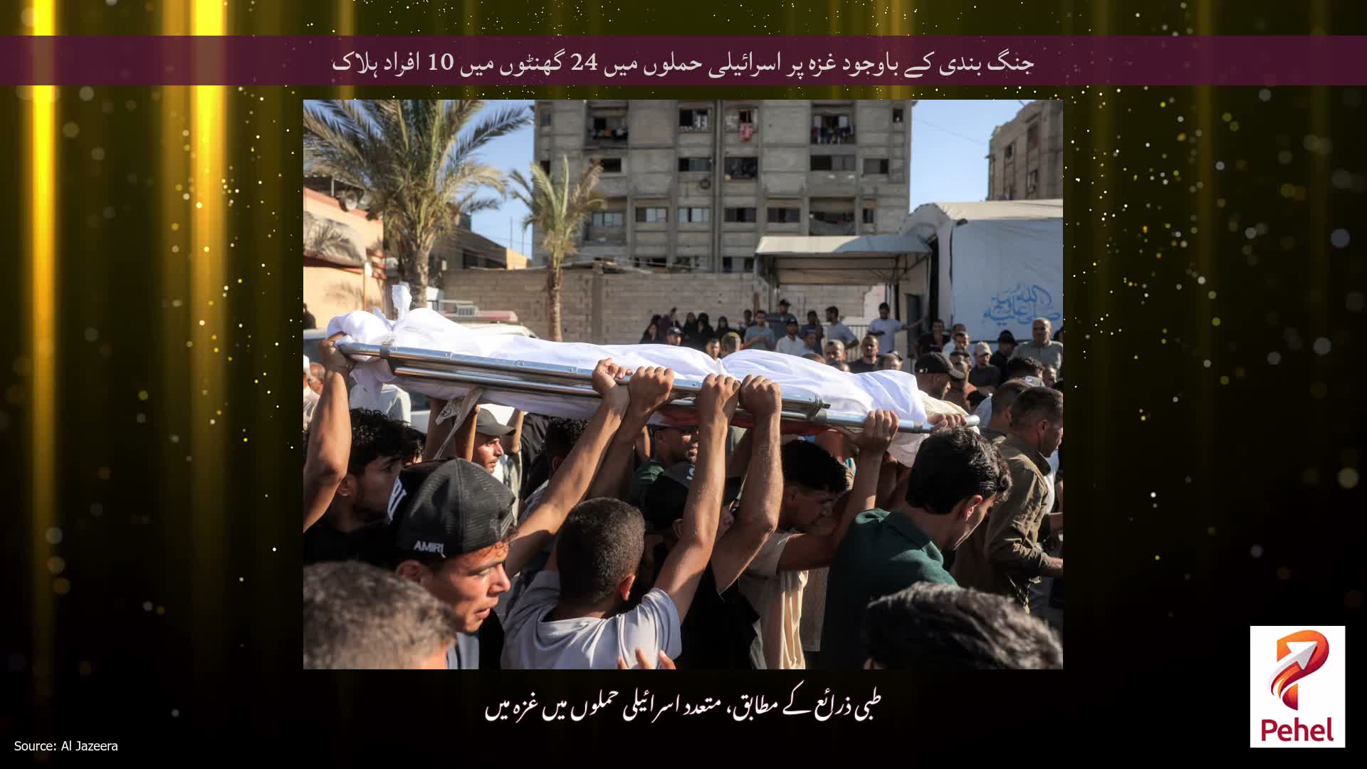 جنگ بندی کے باوجود غزہ پر اسرائیلی حملوں میں 24 گھنٹوں میں 10 افراد ہلاک