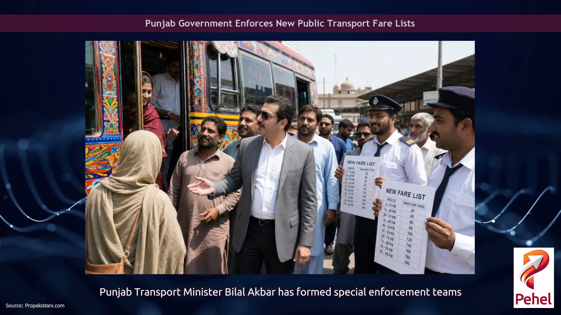 Punjab Government Enforces New Public Transport Fare Lists
