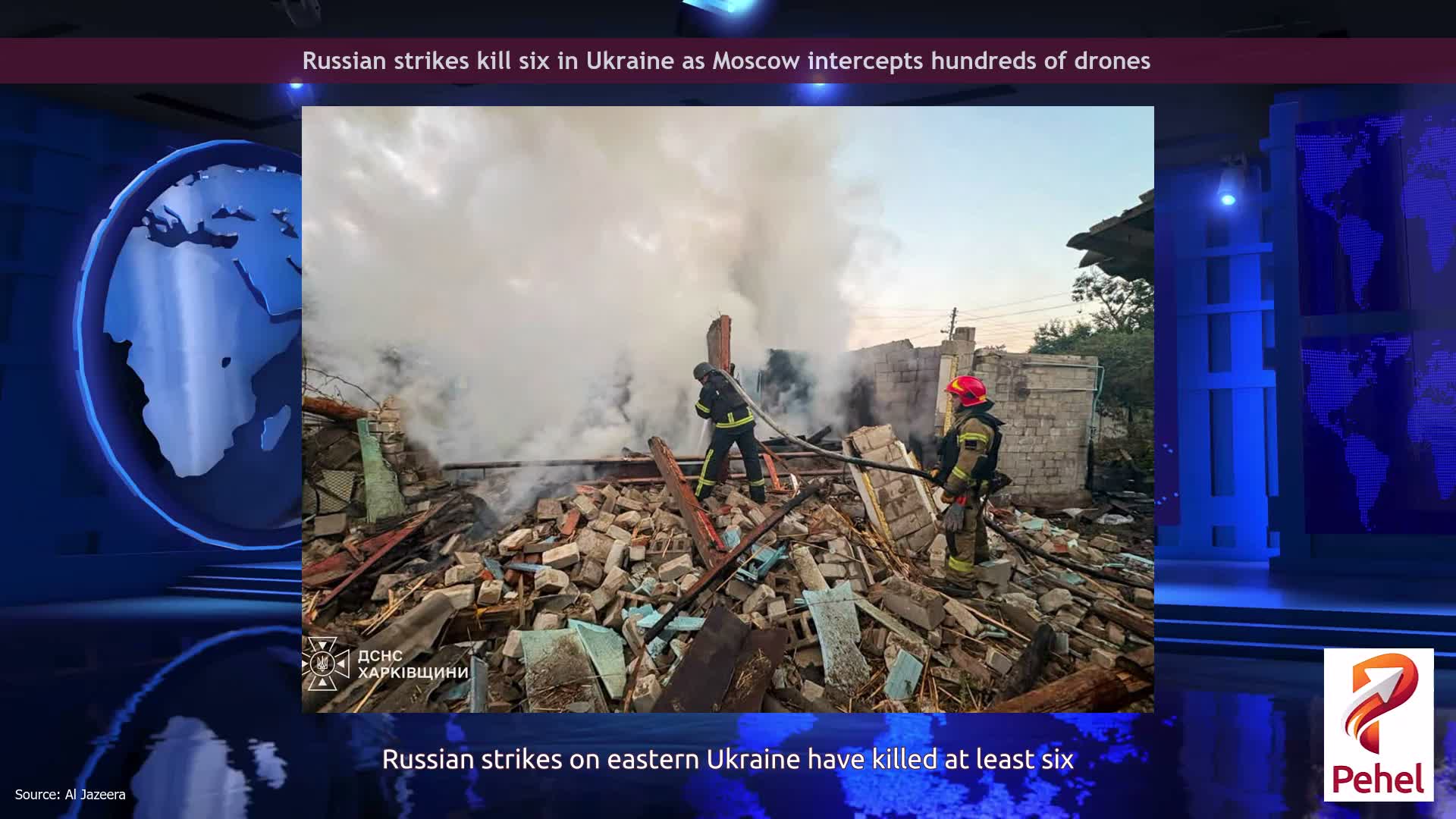 Russian strikes kill six in Ukraine as Moscow intercepts hundreds of drones