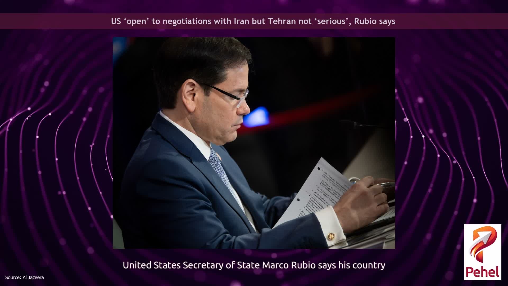 US ‘open’ to negotiations with Iran but Tehran not ‘serious’, Rubio says
